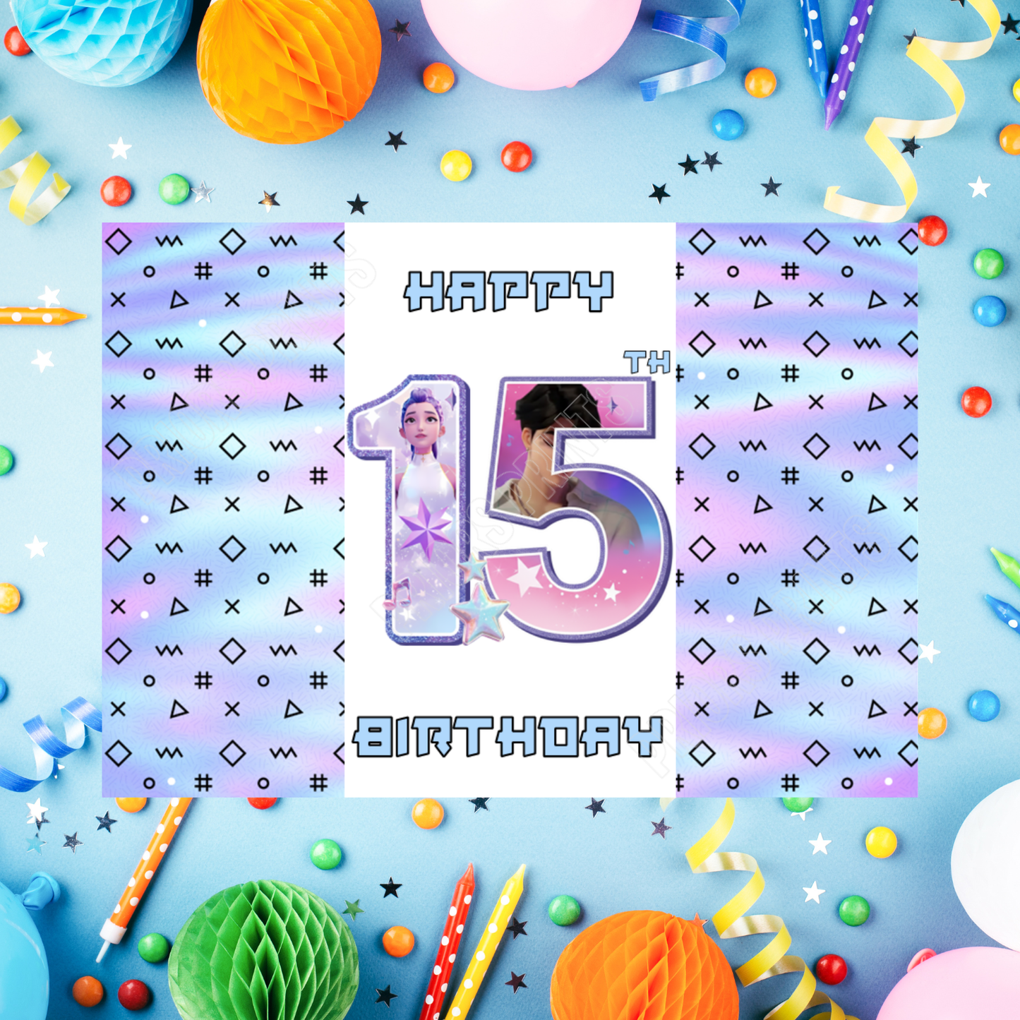 K-Pop Birthday Chocolate Bar Wrapper with Age 4-20 Years K Pop