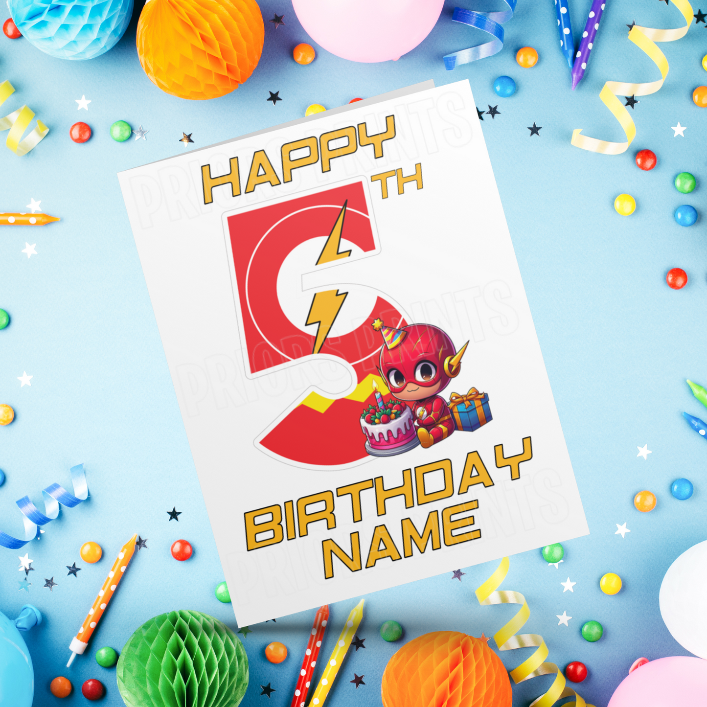 Personalised The Flash Birthday Card with Age 1-20 Years (Marvel)