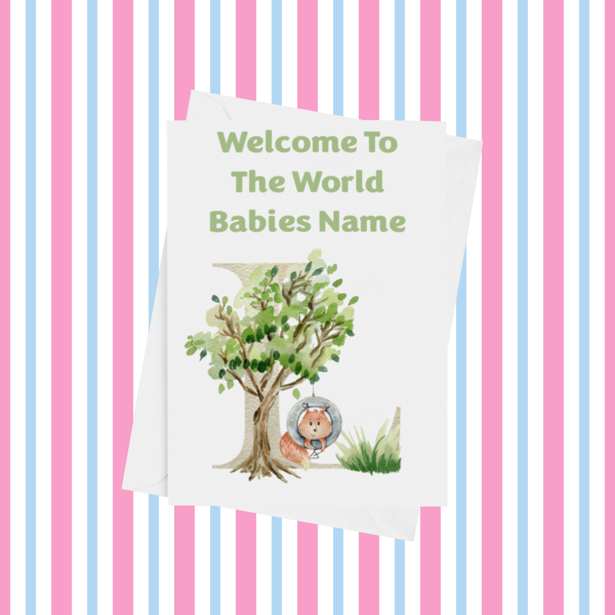 Welcome To The World Music Animals Personalised Card for New Baby