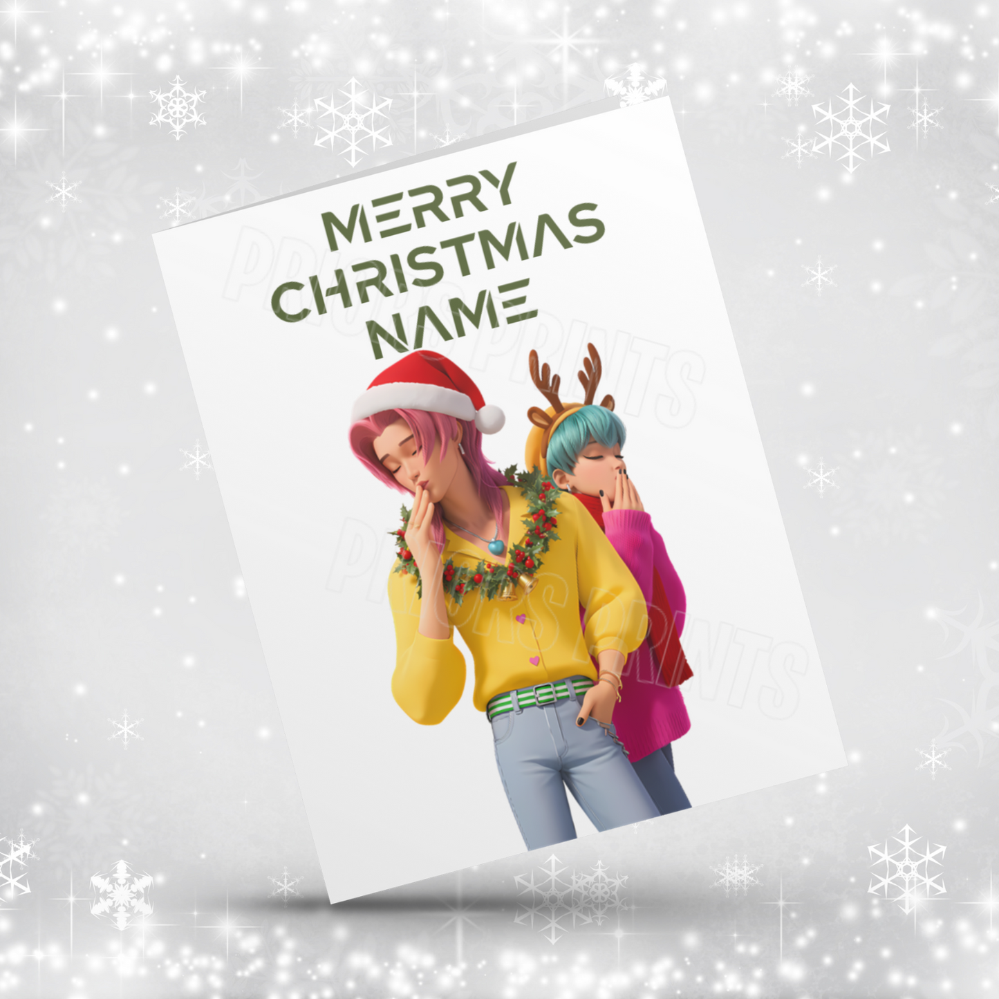 K Pop Demon Hunters Personalised Christmas Card NEW