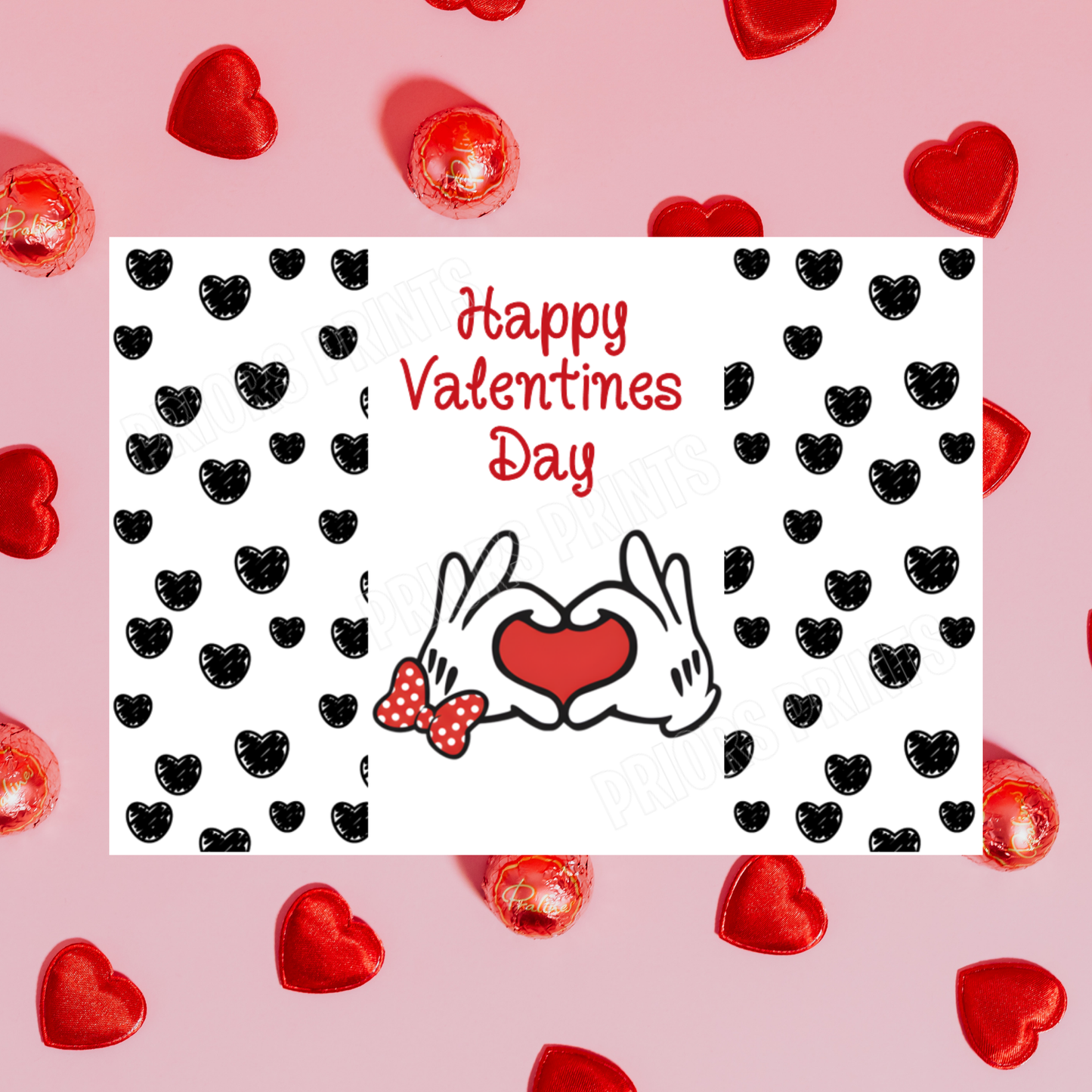 Mickey & Minnie Mouse Valentines Day Chocolate Bar Wrappers