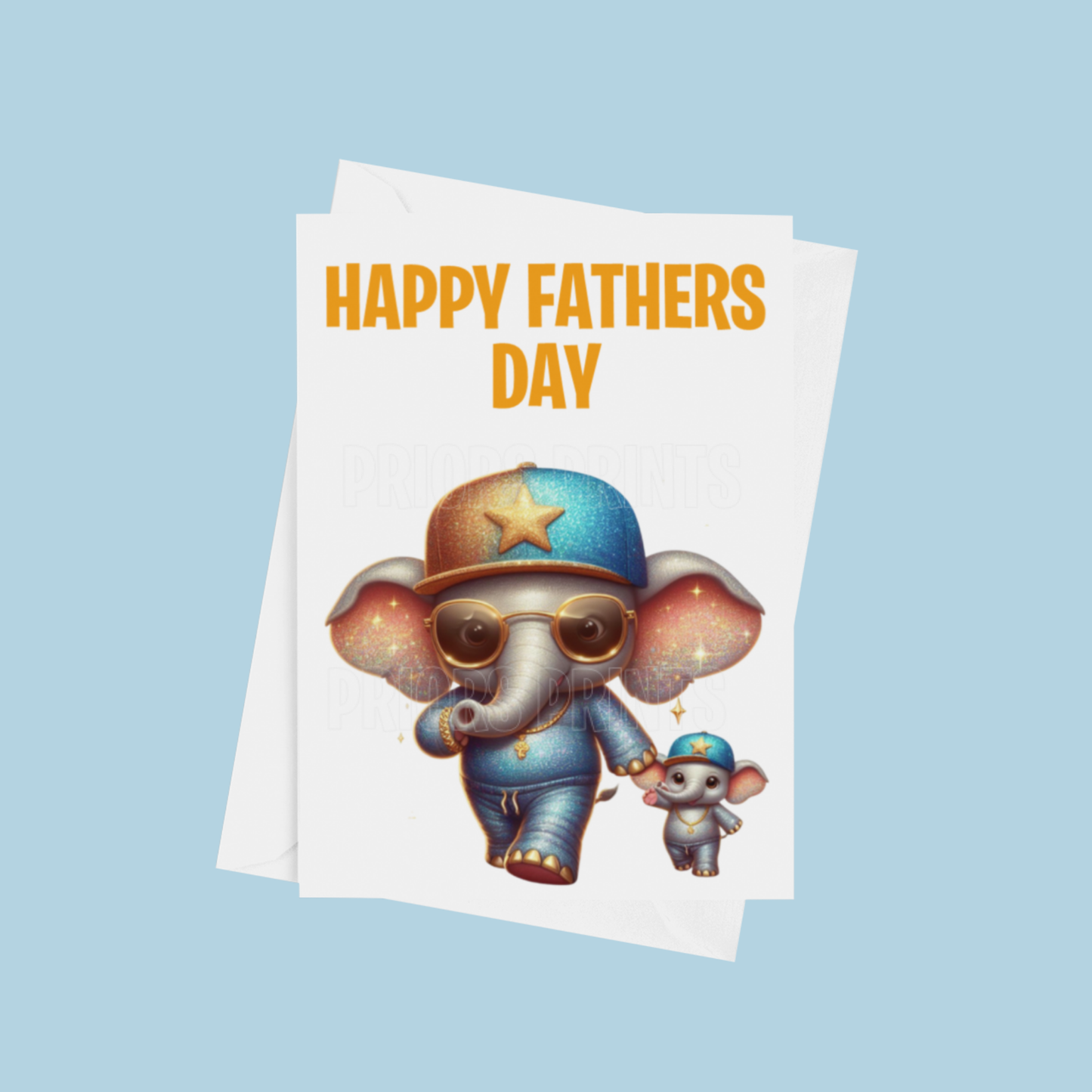 Father & Child Cool Animals Happy Fathers Day Card