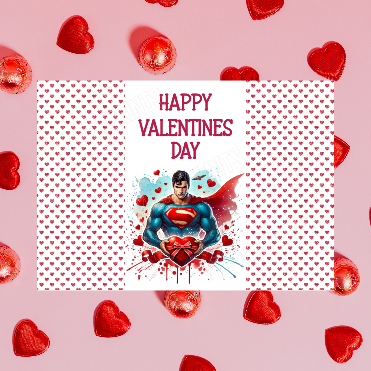 Superhero Valentines Day Chocolate Bar Wrappers Batman I Black Panther I Superman I Captain America I Hulk I Iron Man I Spiderman  Wolverine