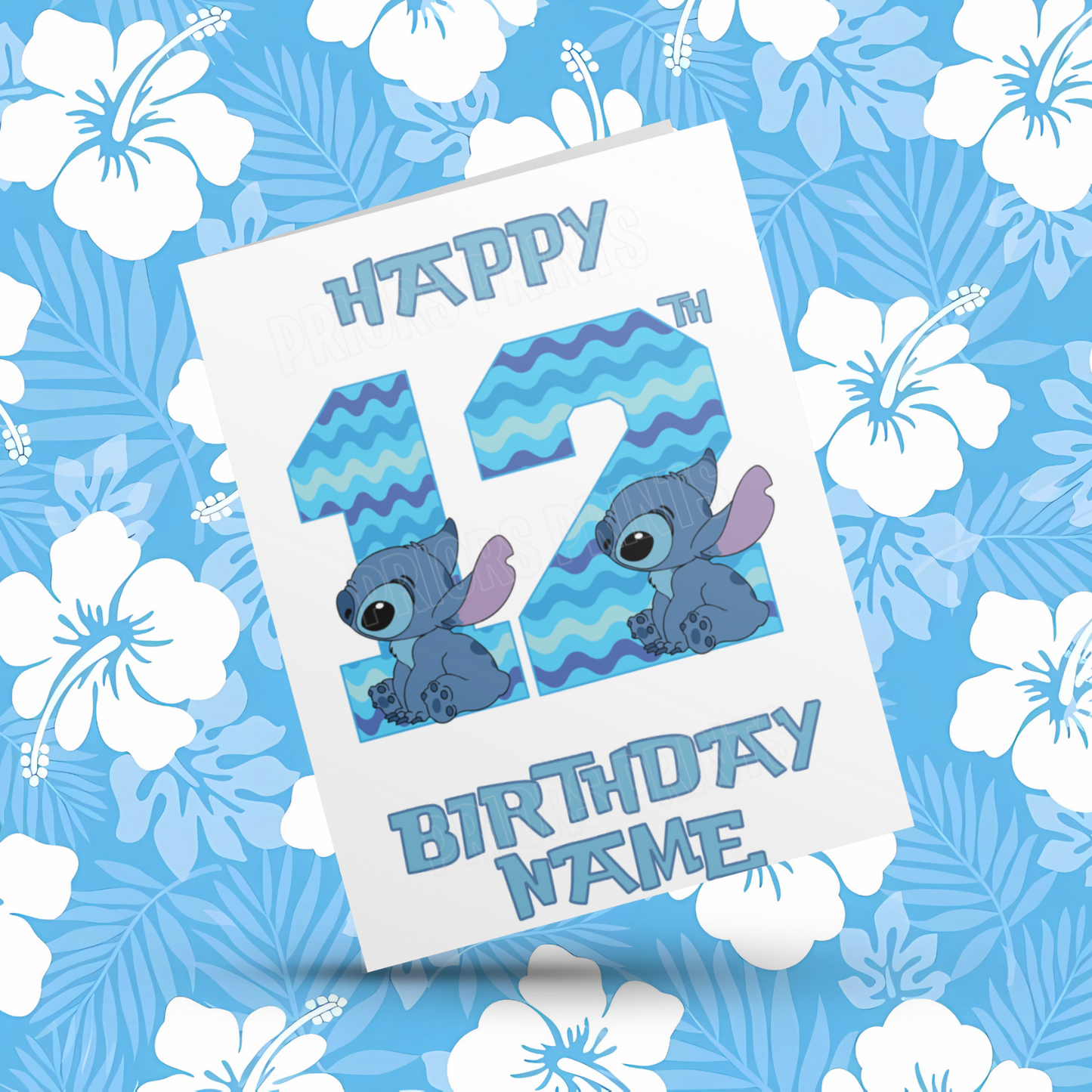 Personalised Stitch Birthday Card with Age 1-20 Years