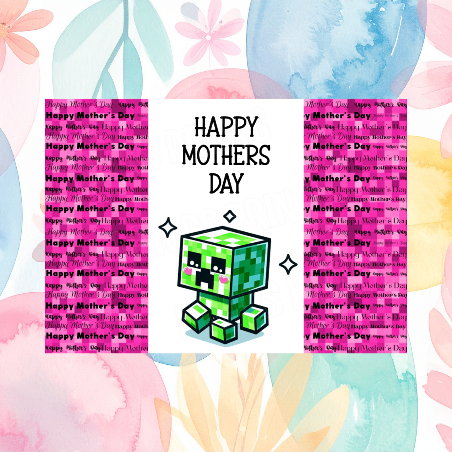 Minecraft Happy Mothers Day Chocolate Bar Wrapper