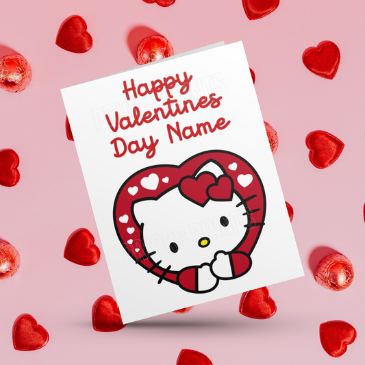 Hello Kitty Personalised Valentines Day Card