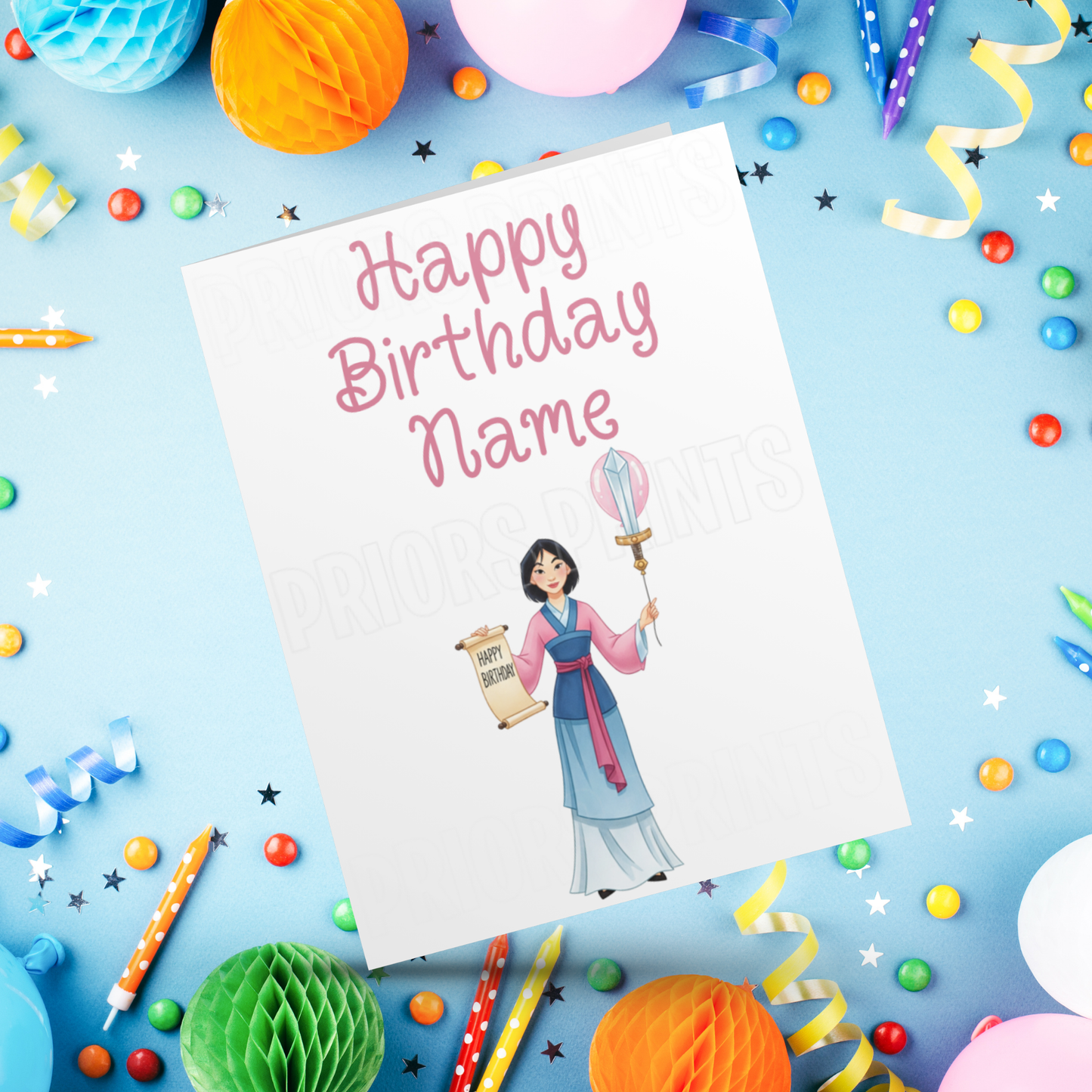 Mixed Disney Princess Personalised Birthday Card I Frozen I Mulan I Tangled I Aladdin I Sleeping Beauty I Brave I Beauty and The Beast I The Princess and The Frog