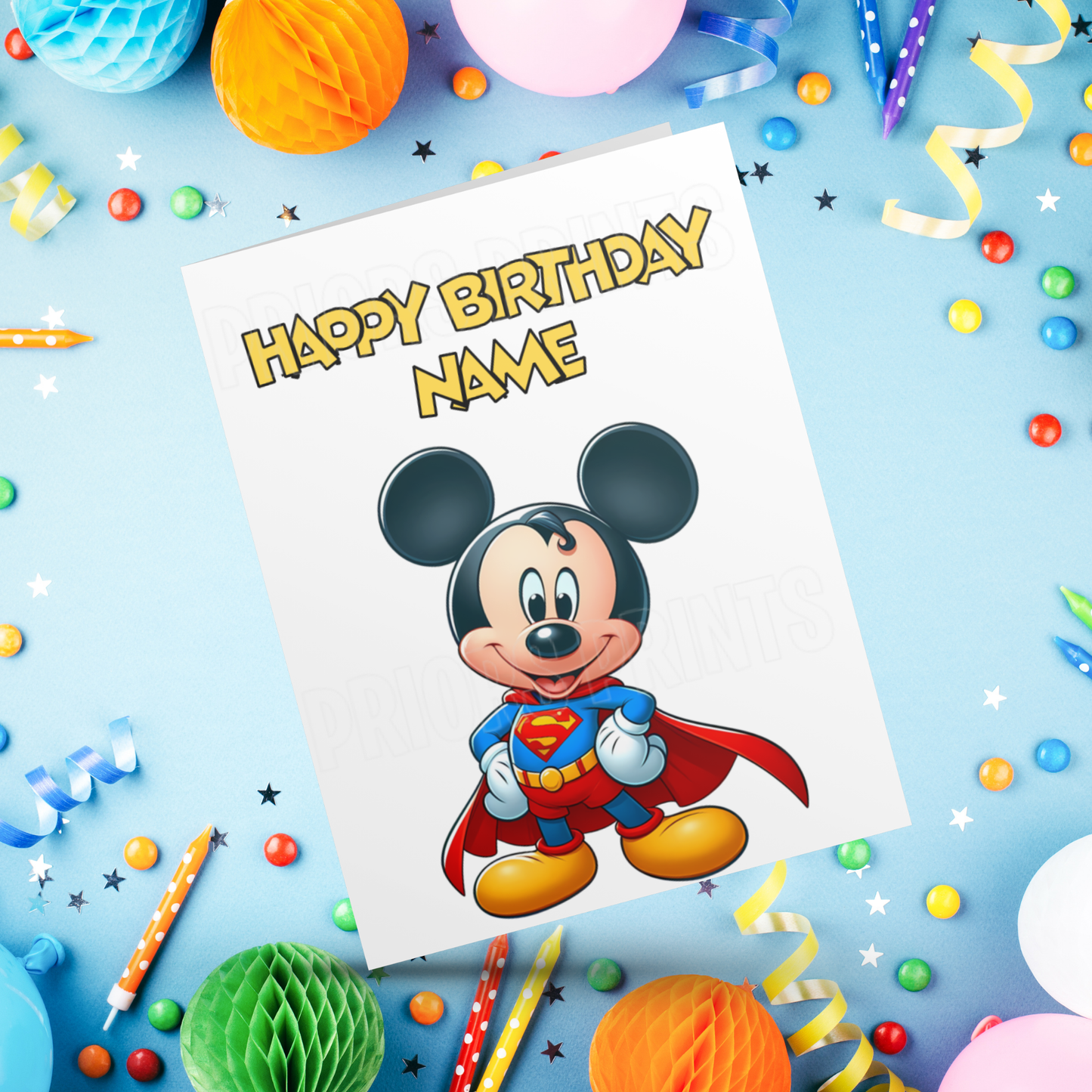 Mickey Mouse as Superhero Personalised Birthday Card I Marvel I Superheros