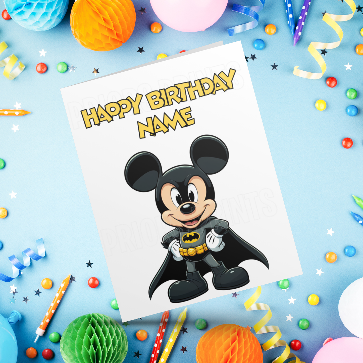 Mickey Mouse as Superhero Personalised Birthday Card I Marvel I Superheros