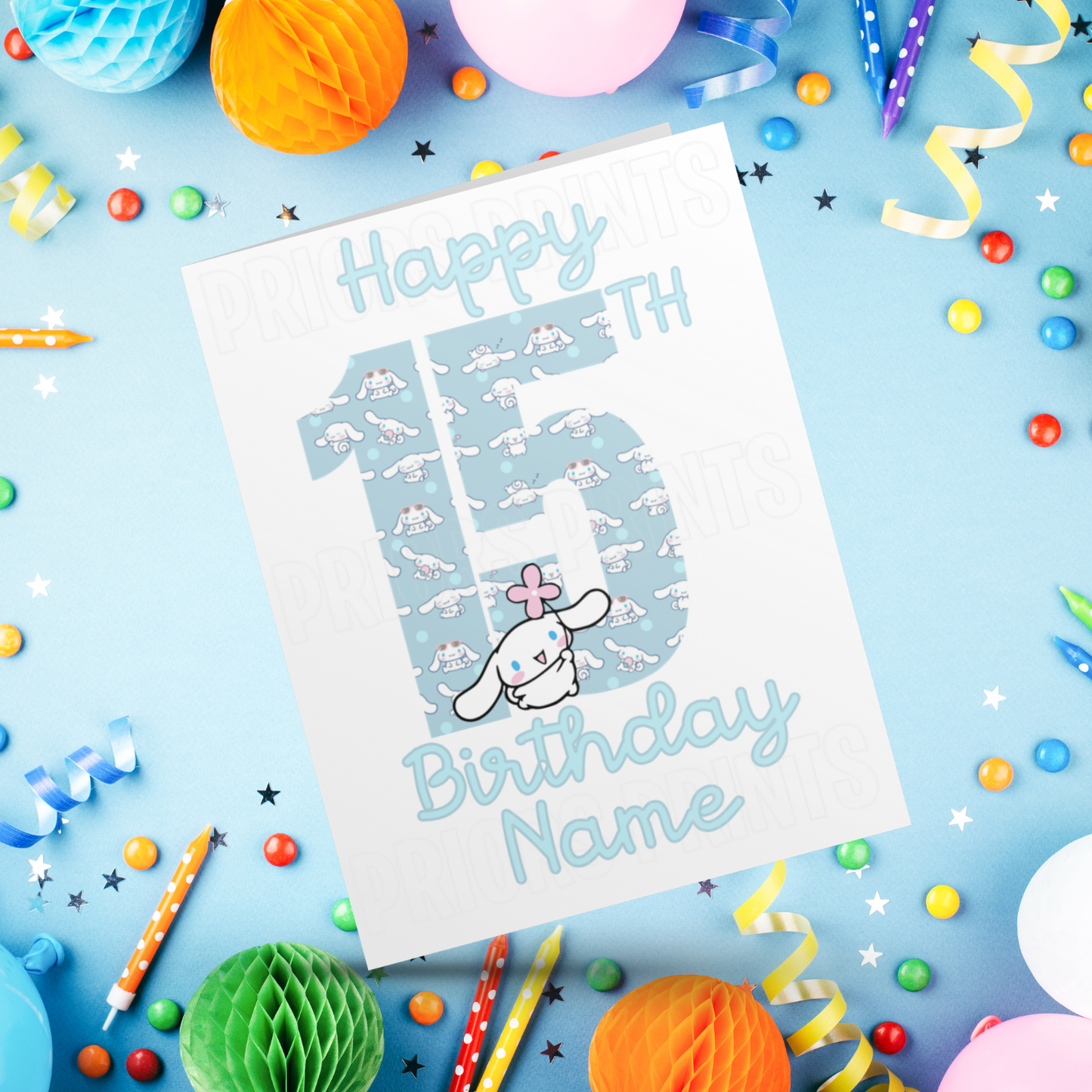 Personalised Cinnamoroll Birthday Card with Age 1-20 Years (Sanrio- Hello Kitty & Friends)