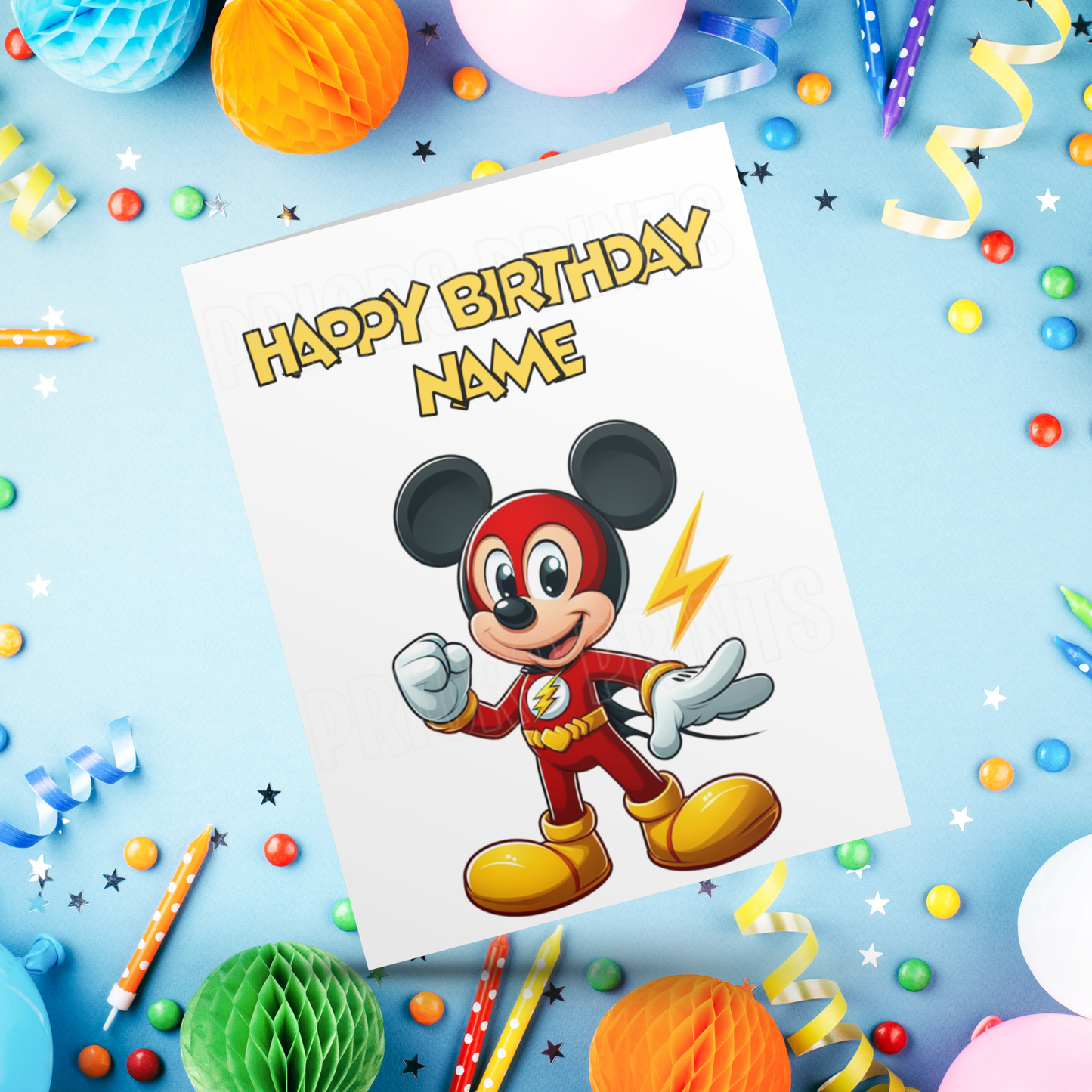 Mickey Mouse as Superhero Personalised Birthday Card I Marvel I Superheros