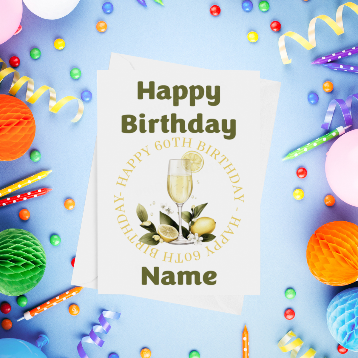 Lemon Personalised Milestone Birthday Card for Adults Age 16, 18, 21, 25, 30, 40, 50, 60, 70, 80, 90, 100