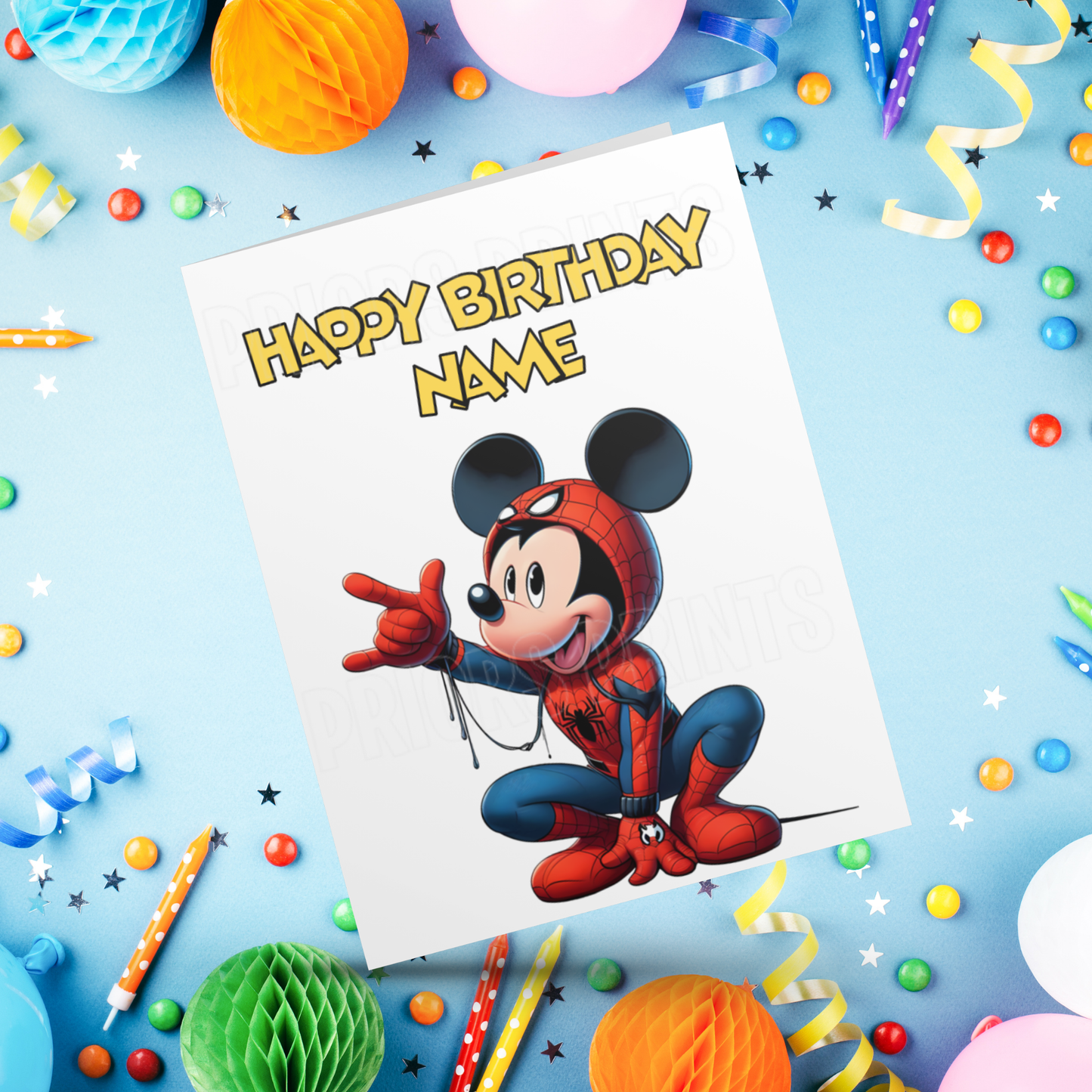 Mickey Mouse as Superhero Personalised Birthday Card I Marvel I Superheros