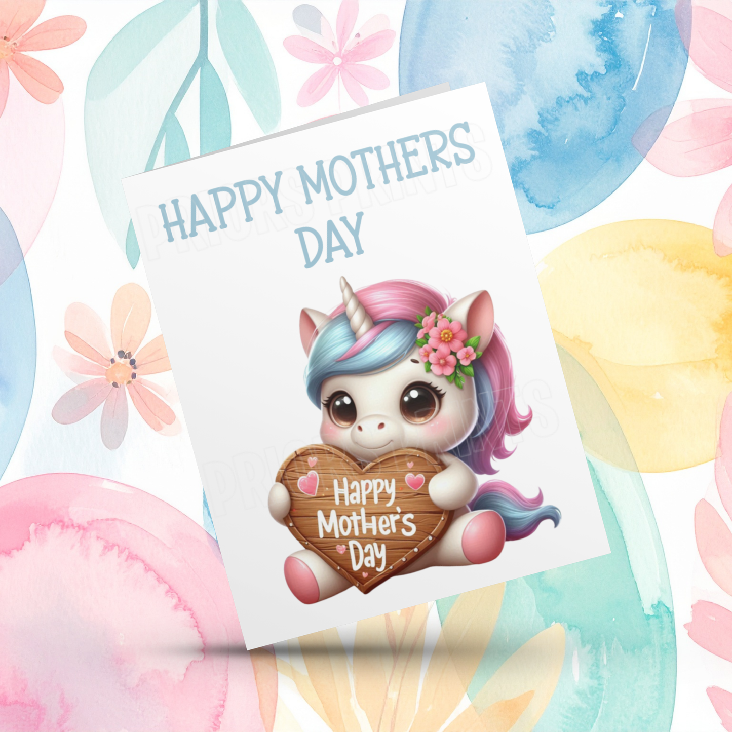 Cute Unicorn Happy Mothers Day Card