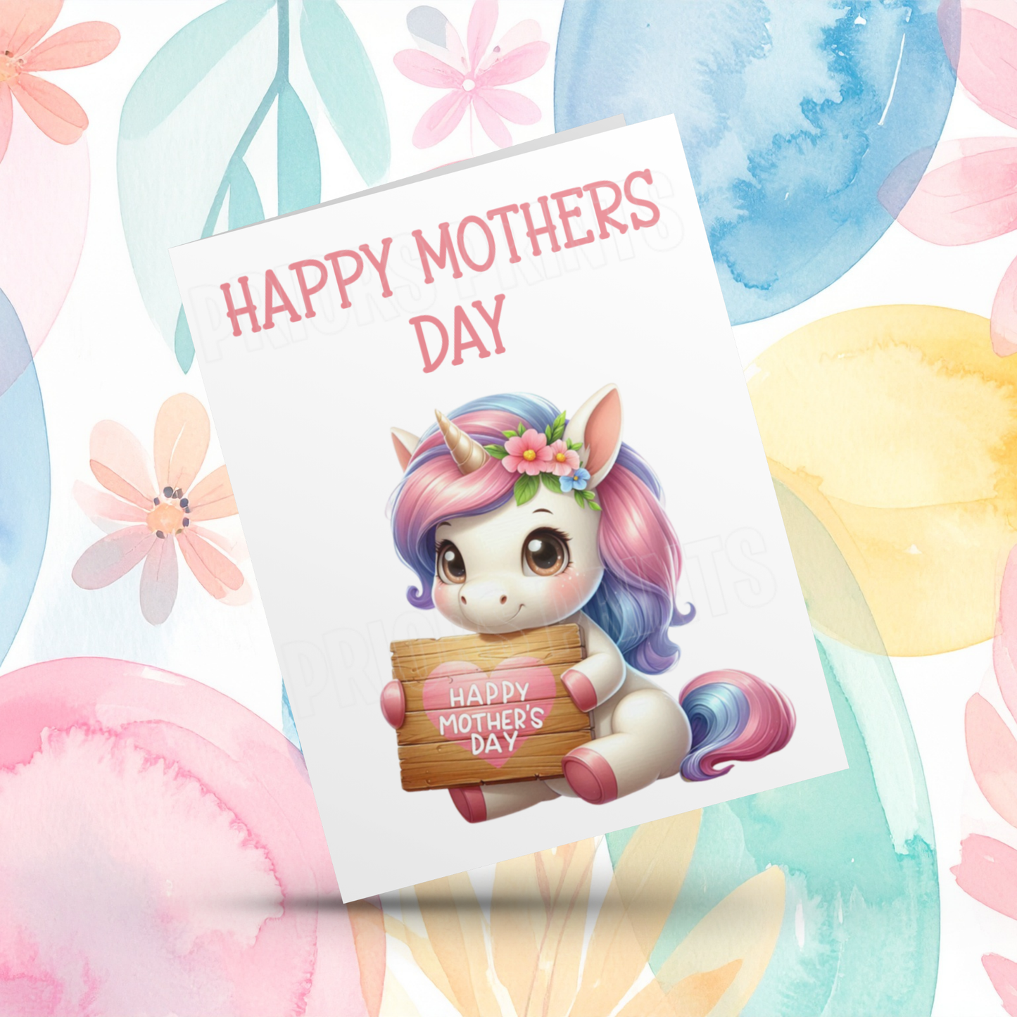 Cute Unicorn Happy Mothers Day Card