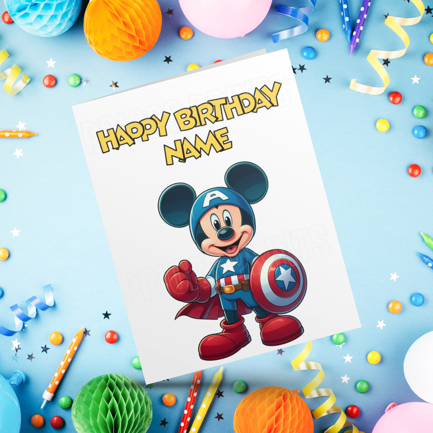 Mickey Mouse as Superhero Personalised Birthday Card I Marvel I Superheros