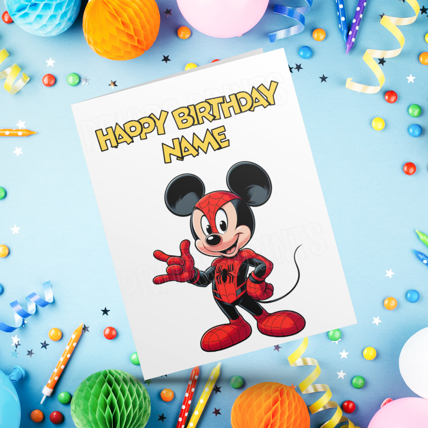 Mickey Mouse as Superhero Personalised Birthday Card I Marvel I Superheros