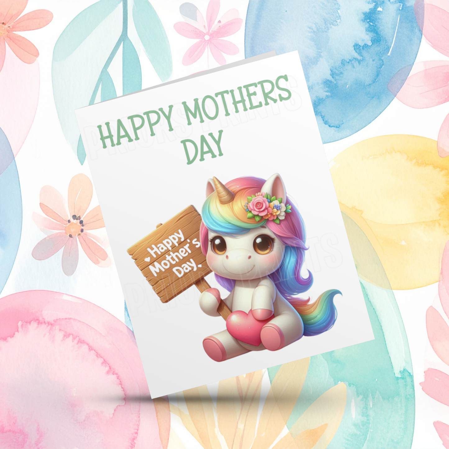Cute Unicorn Happy Mothers Day Card