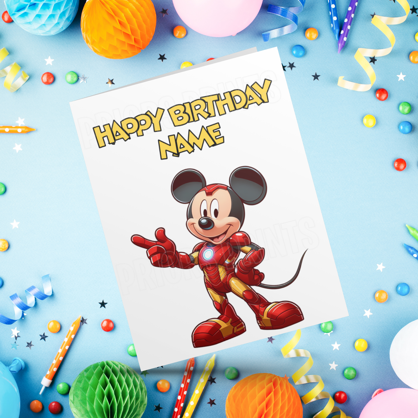 Mickey Mouse as Superhero Personalised Birthday Card I Marvel I Superheros