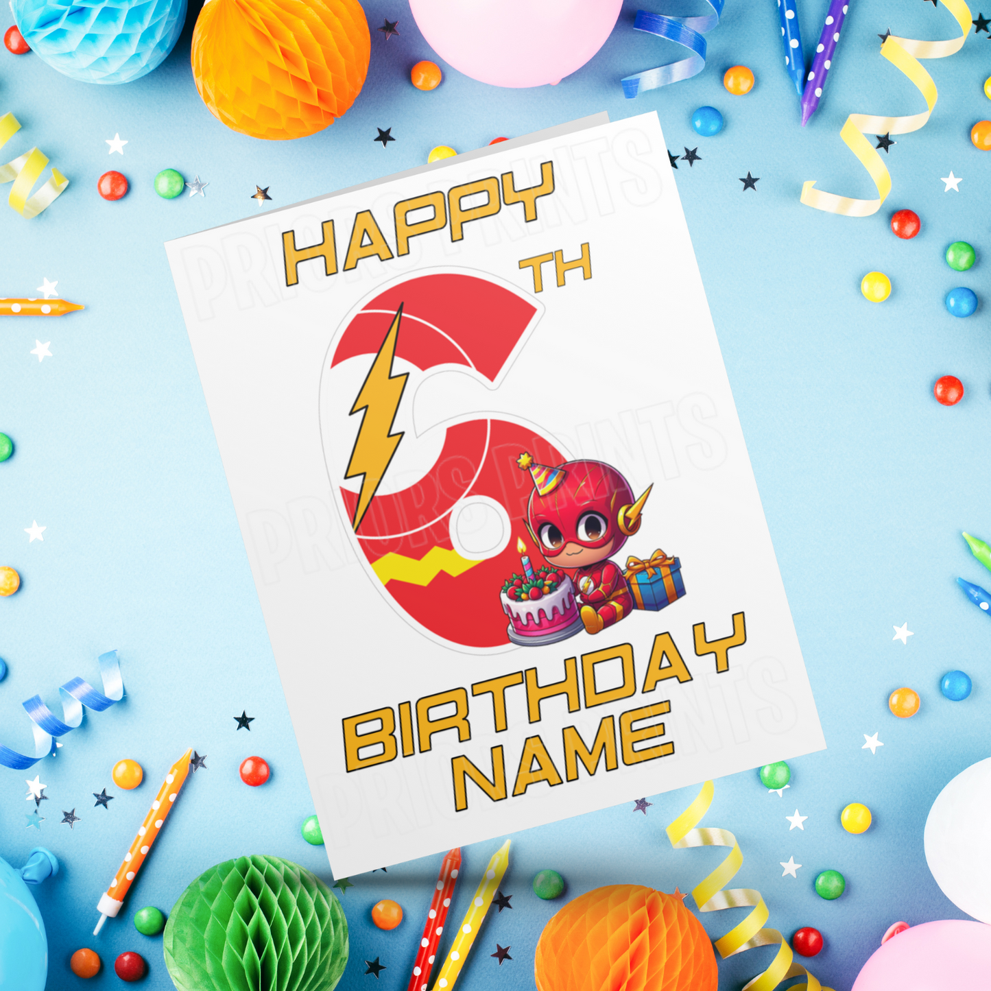 Personalised The Flash Birthday Card with Age 1-20 Years (Marvel)