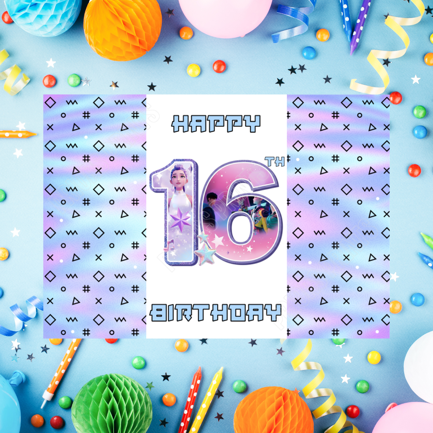 K-Pop Birthday Chocolate Bar Wrapper with Age 4-20 Years K Pop