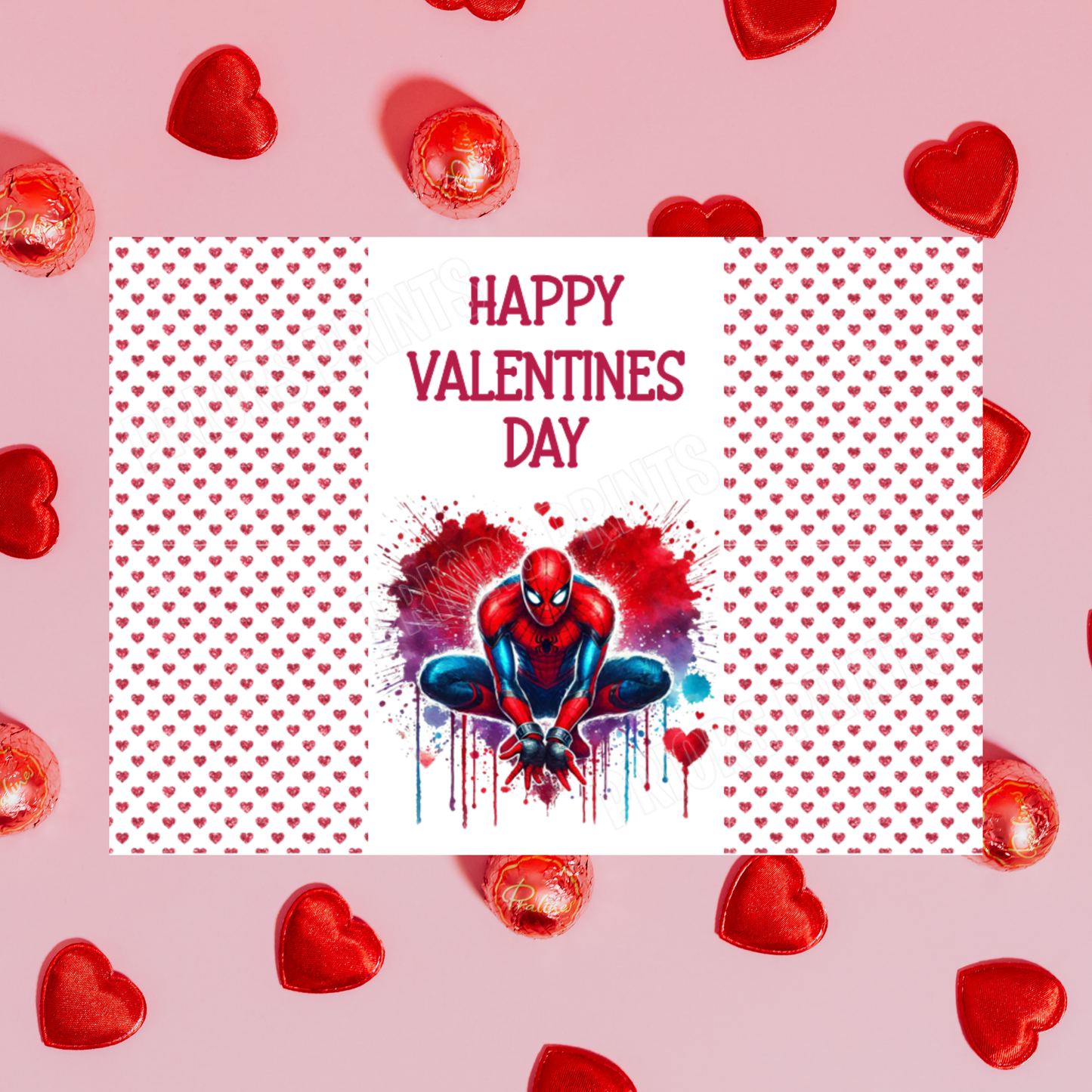 Superhero Valentines Day Chocolate Bar Wrappers Batman I Black Panther I Superman I Captain America I Hulk I Iron Man I Spiderman  Wolverine