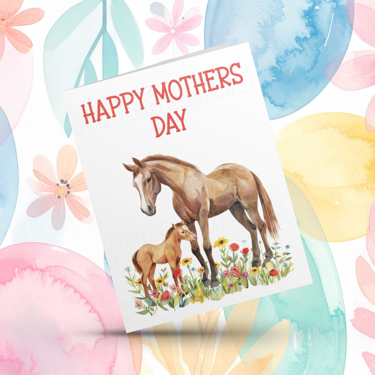 Cute Animals with Babies Happy Mothers Day Card
