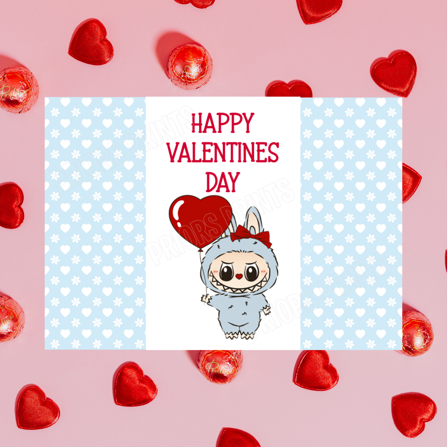 Labubu Valentines Day Chocolate Bar Wrappers