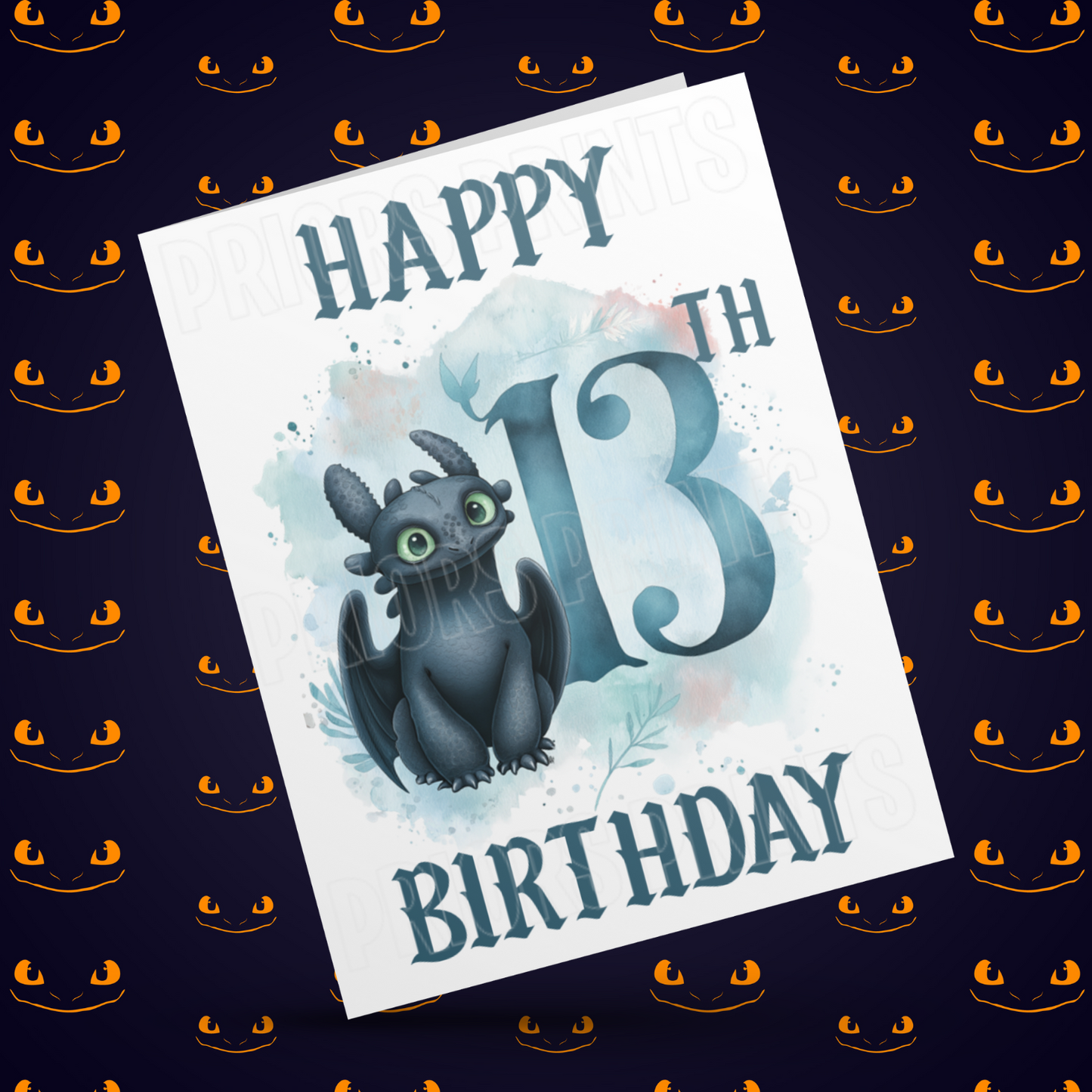 Personalised Toothless Birthday Card with Age 1-20 Years (How To Train Your Dragon)