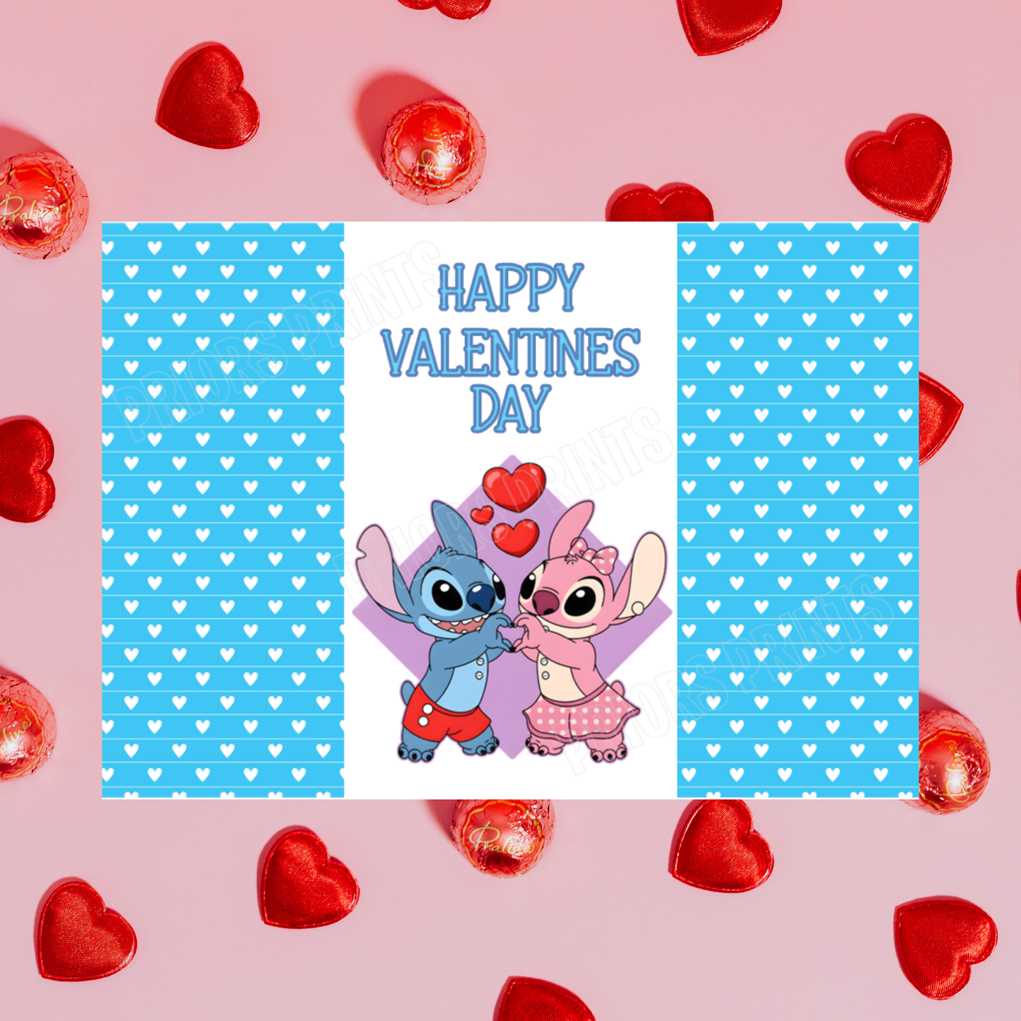 Lilo & Stitch Valentines Day Chocolate Bar Wrappers 2 I Stitch I Angel