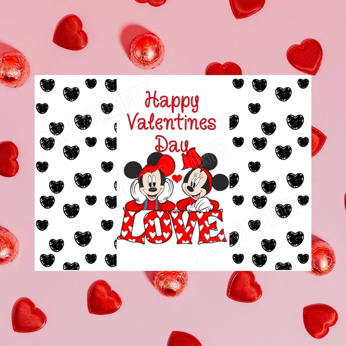 Mickey & Minnie Mouse Valentines Day Chocolate Bar Wrappers