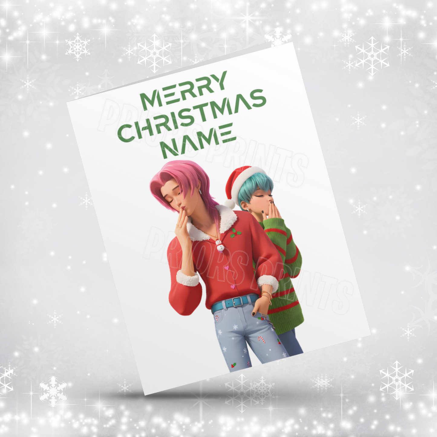 K Pop Demon Hunters Personalised Christmas Card NEW
