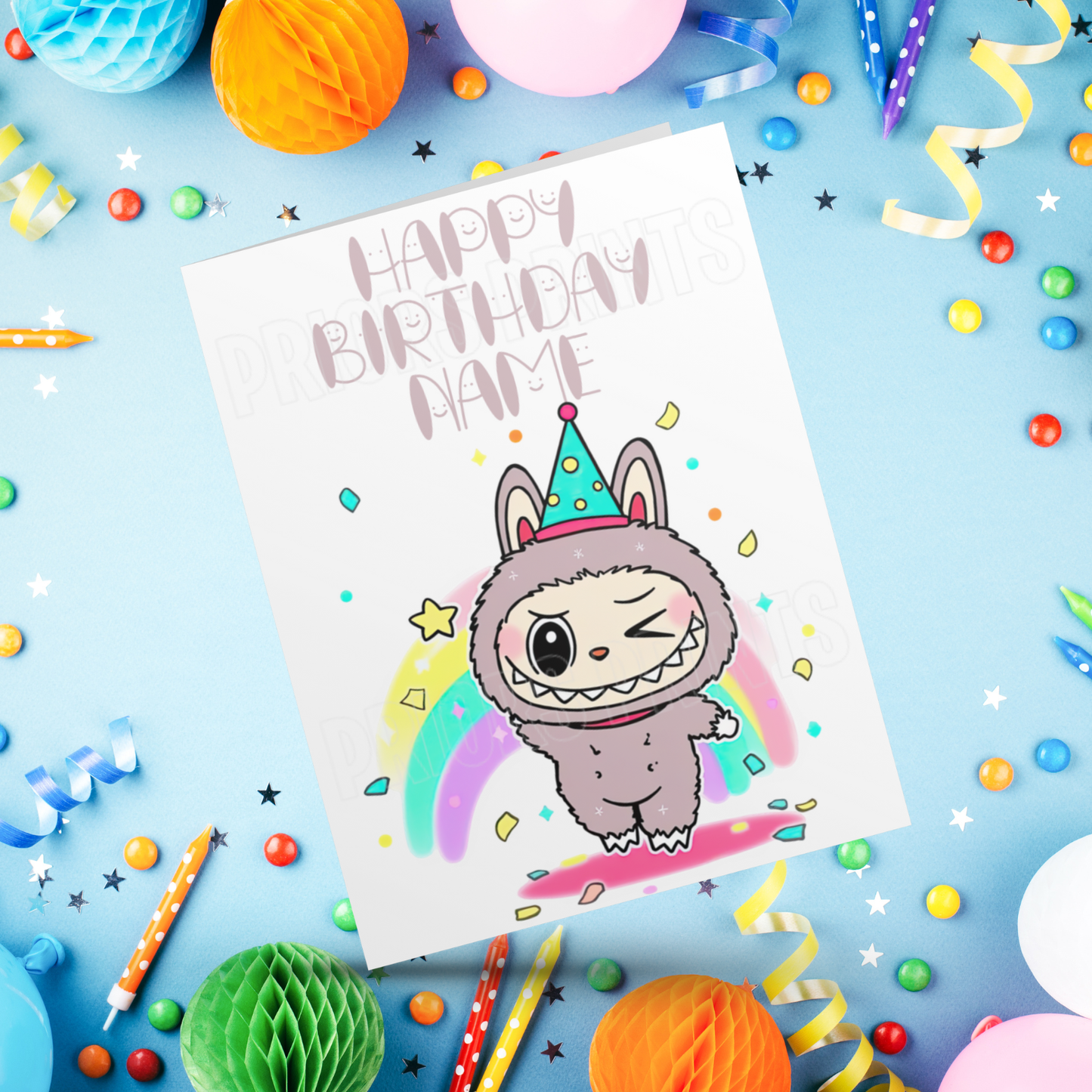 Personalised Labubu Birthday Card