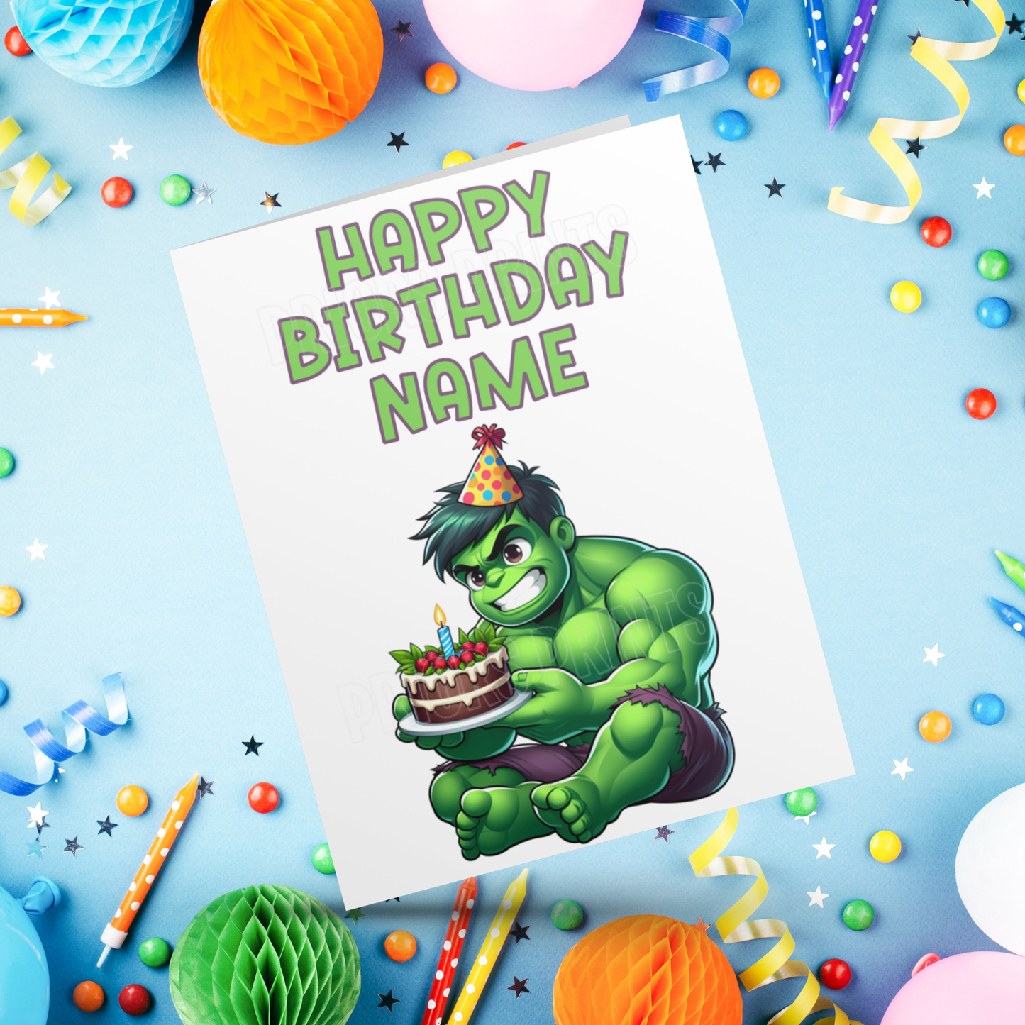 Cute Superhero Personalised Birthday Card I Marvel