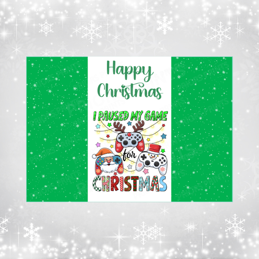 Gamer Christmas Chocolate Bar Wrapper