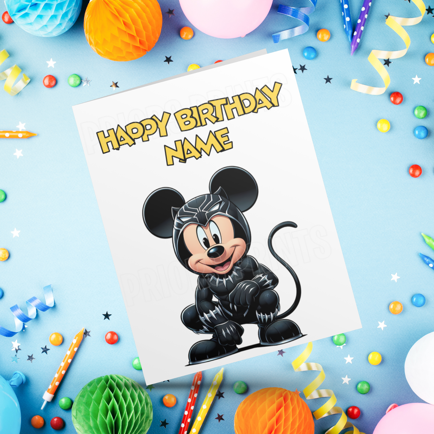 Mickey Mouse as Superhero Personalised Birthday Card I Marvel I Superheros