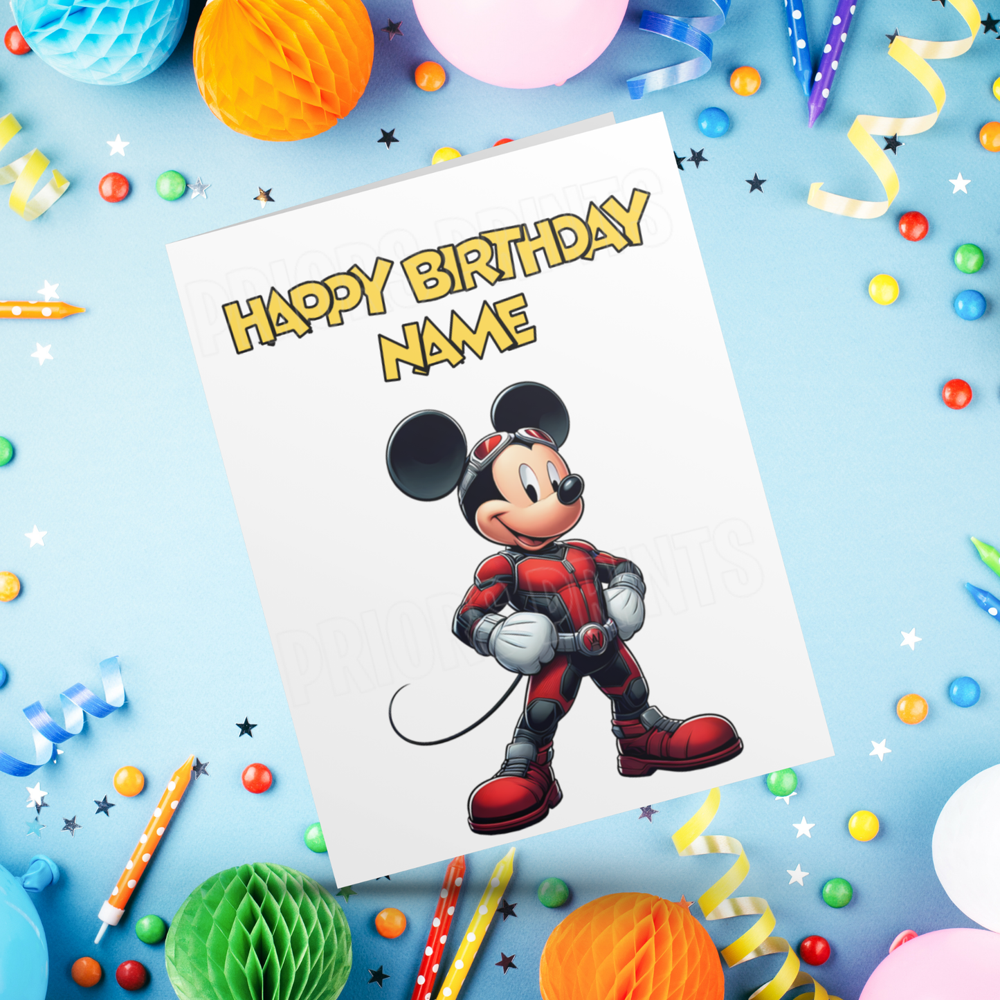 Mickey Mouse as Superhero Personalised Birthday Card I Marvel I Superheros