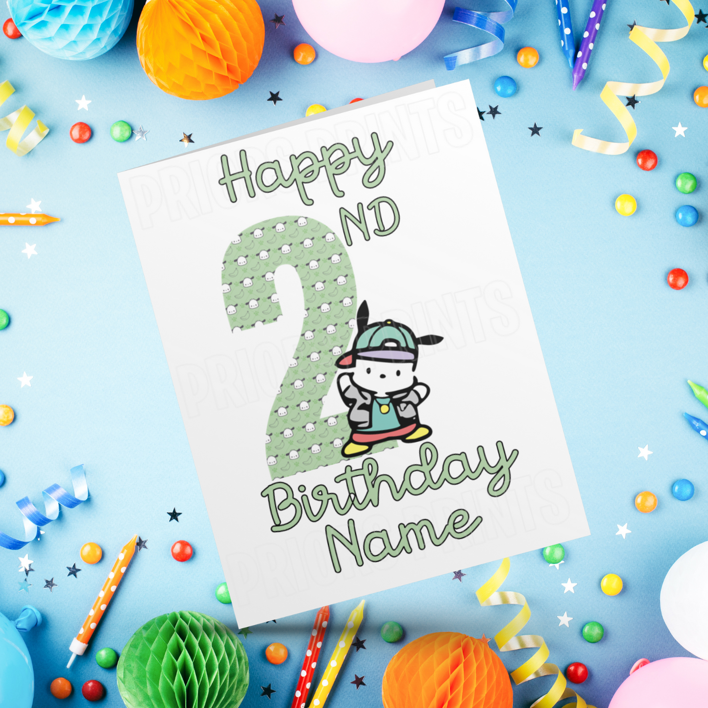 Personalised Pochacco Birthday Card with Age 1-20 Years (Sanrio- Hello Kitty & Friends)