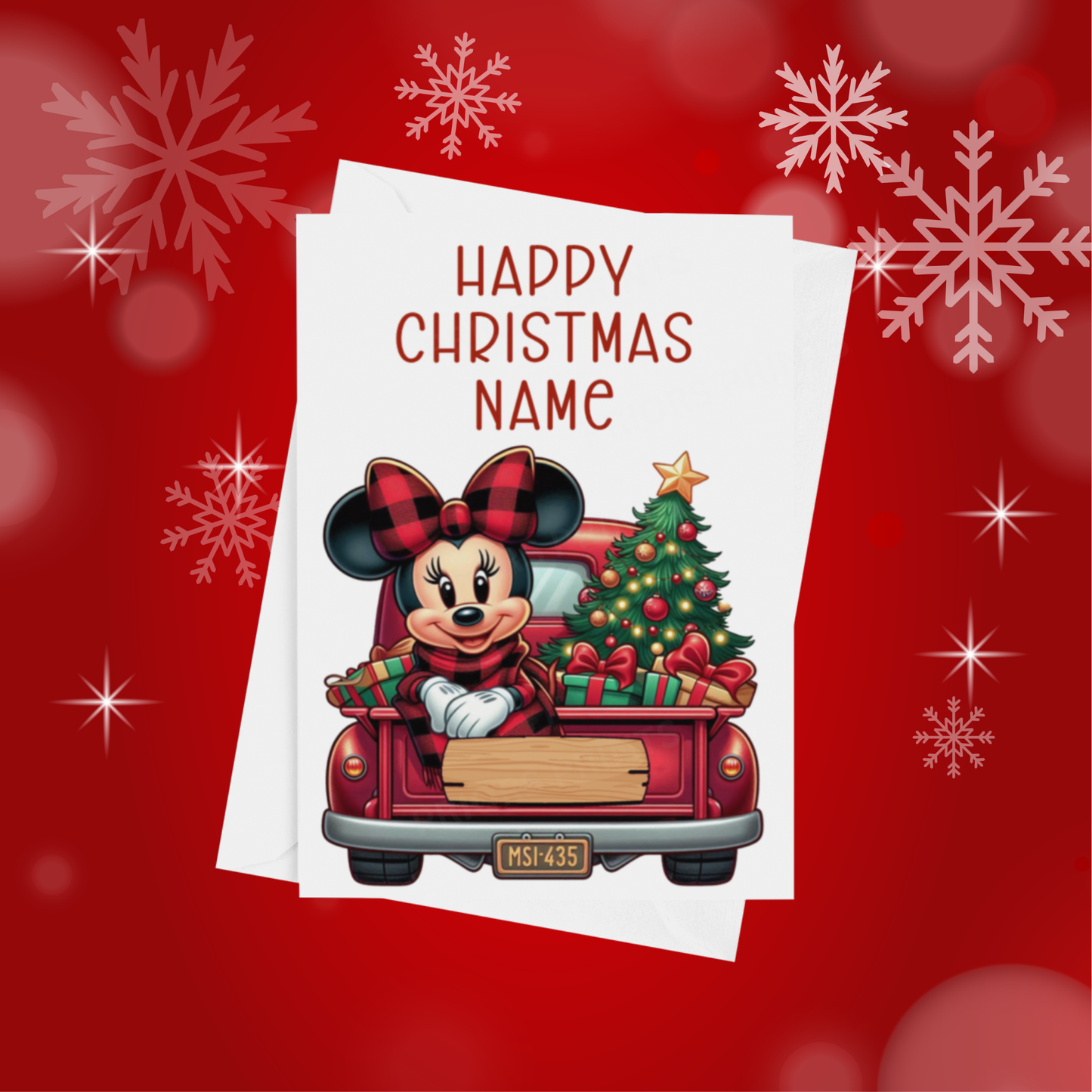 Characters in Truck Personalised Christmas Card
