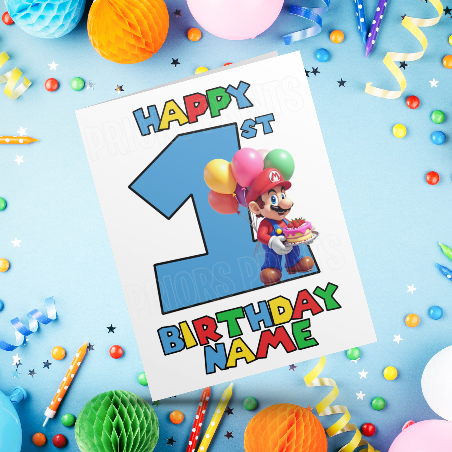Super Mario Personalised Birthday Card with Age 1- 20 years I Nintendo I Gamer I Gaming