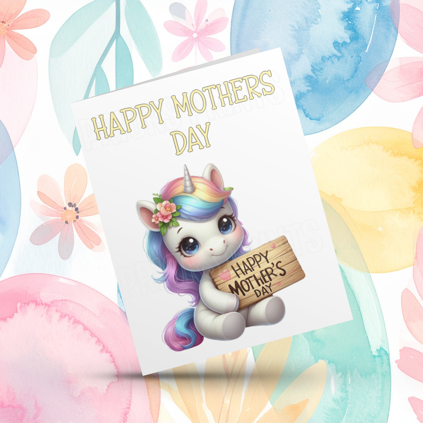 Cute Unicorn Happy Mothers Day Card