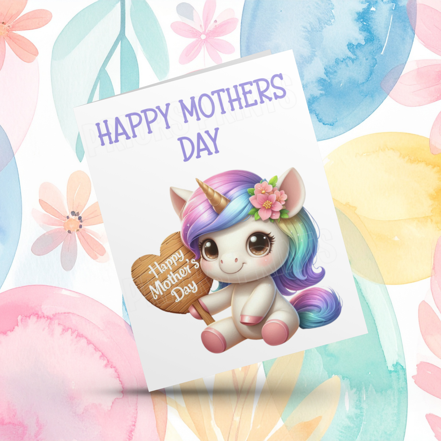 Cute Unicorn Happy Mothers Day Card