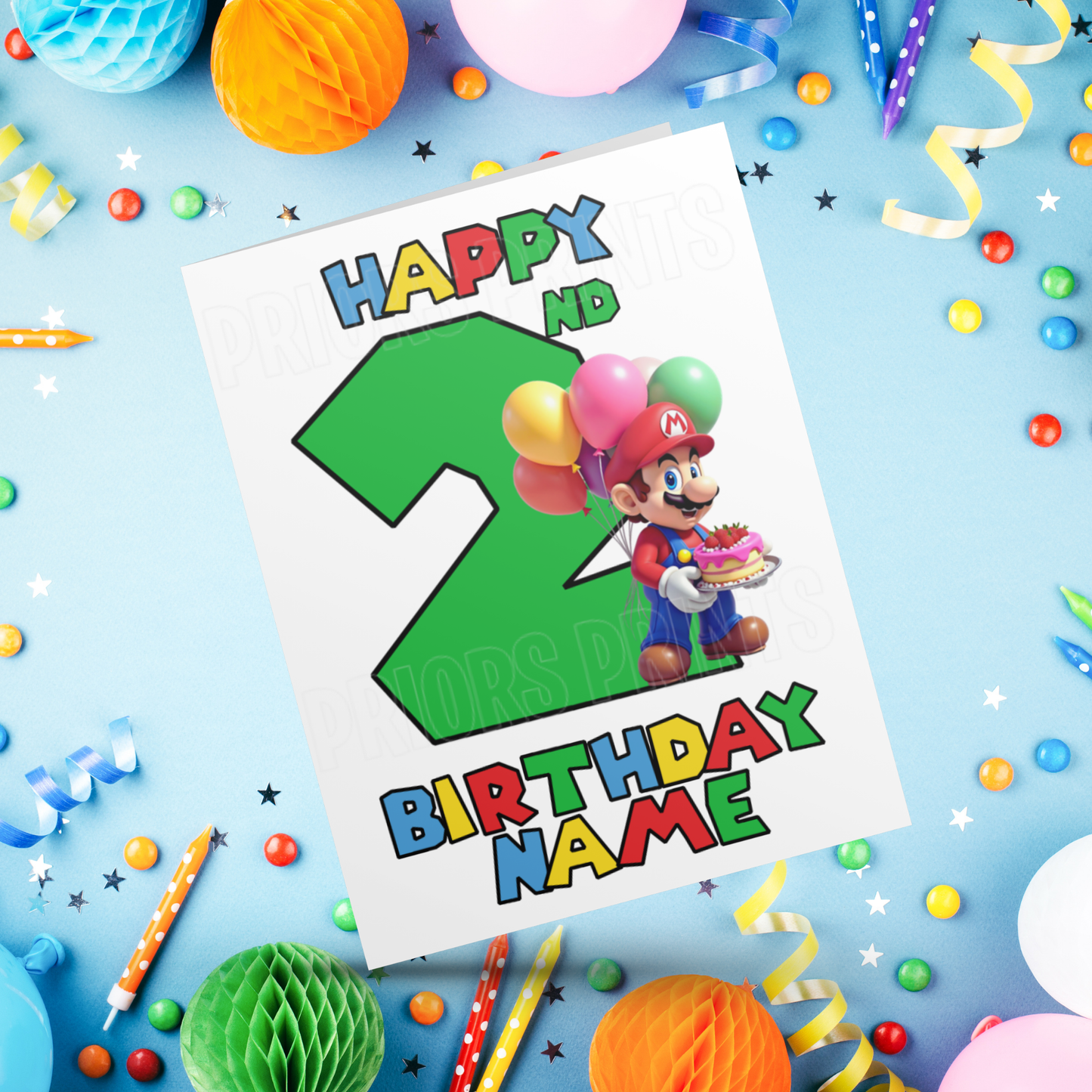 Super Mario Personalised Birthday Card with Age 1- 20 years I Nintendo I Gamer I Gaming