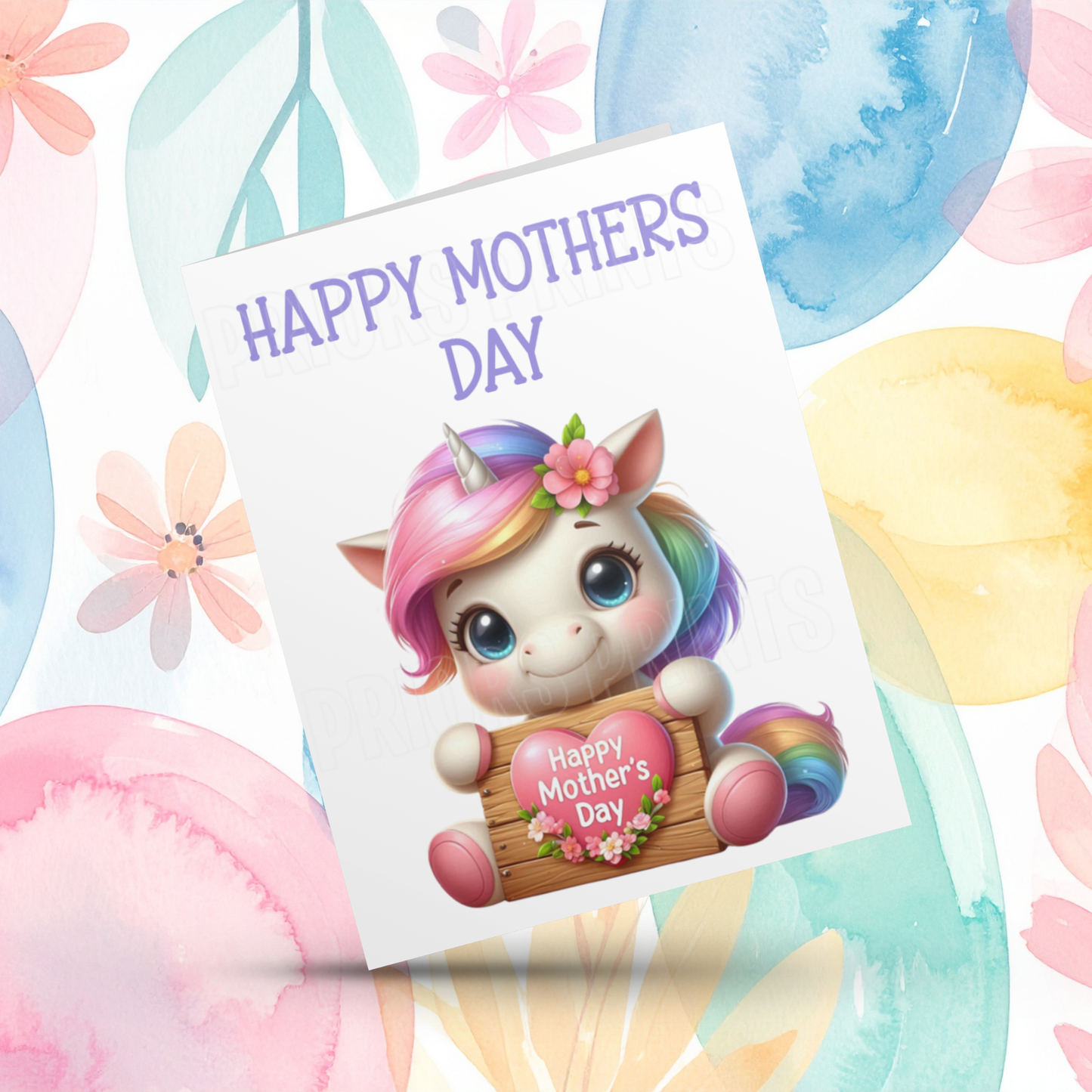 Cute Unicorn Happy Mothers Day Card