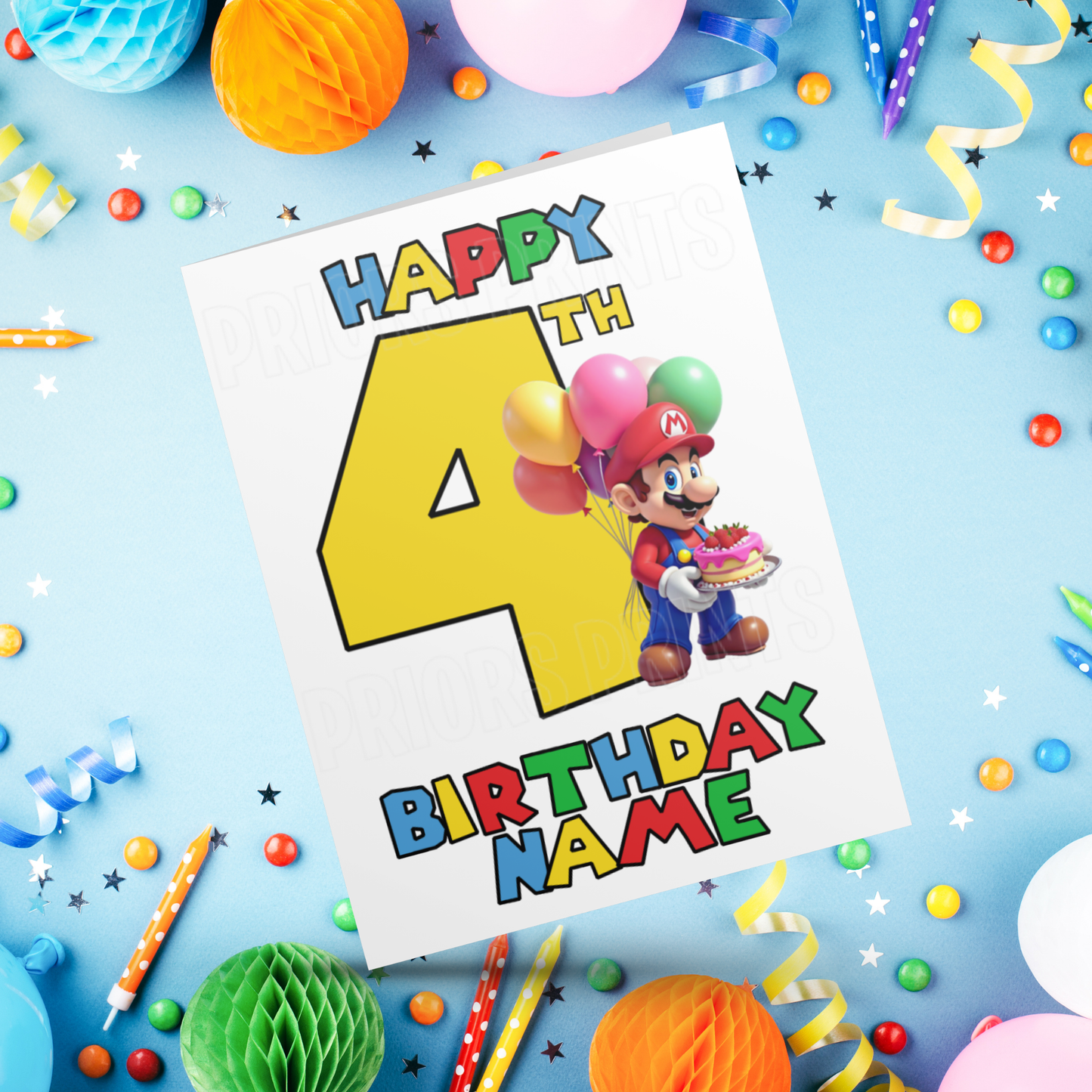Super Mario Personalised Birthday Card with Age 1- 20 years I Nintendo I Gamer I Gaming
