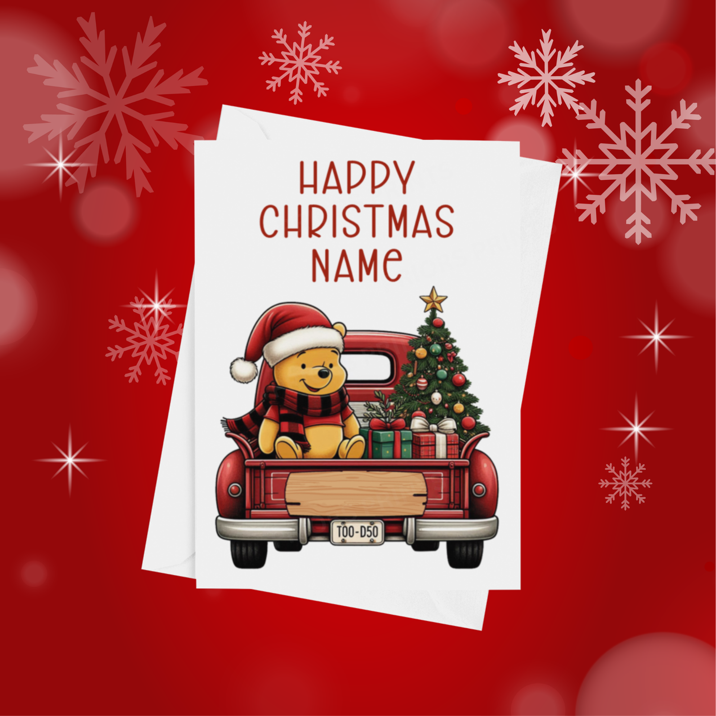 Characters in Truck Personalised Christmas Card