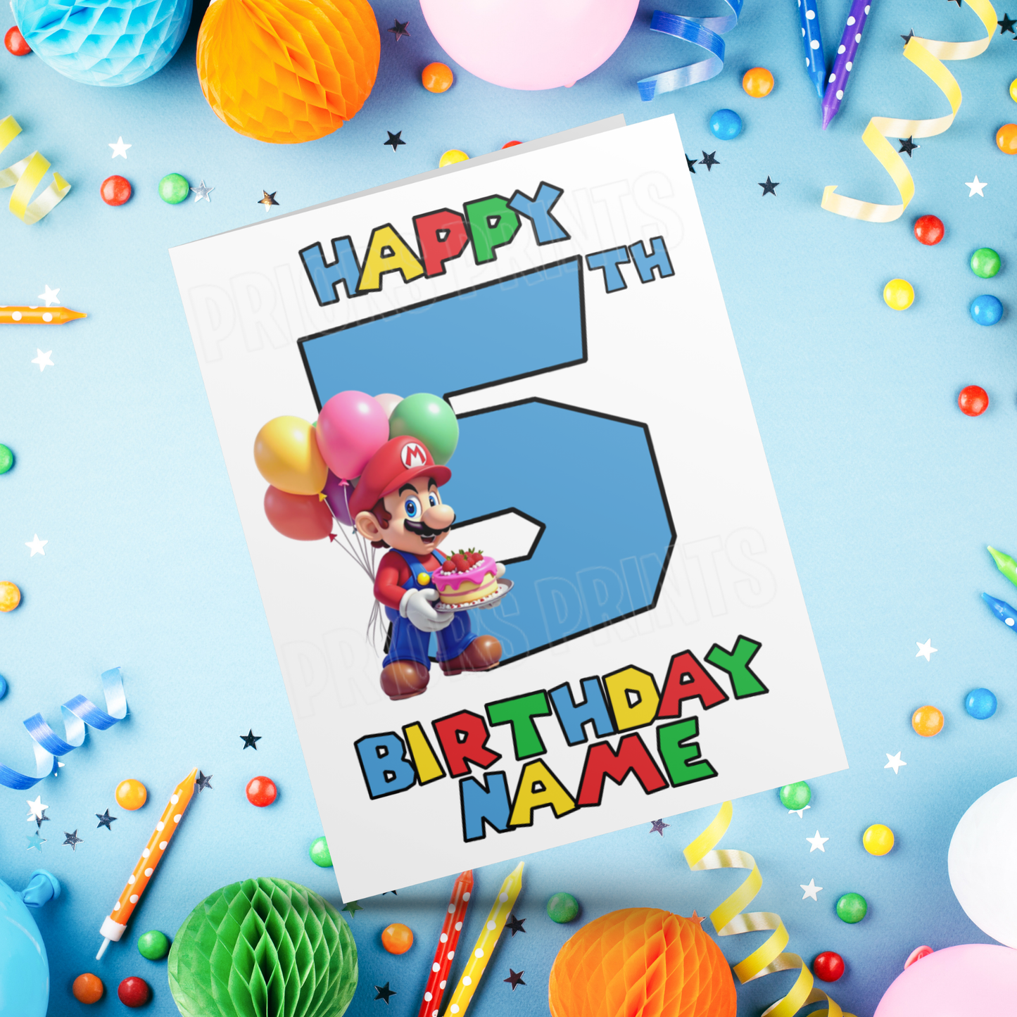 Super Mario Personalised Birthday Card with Age 1- 20 years I Nintendo I Gamer I Gaming