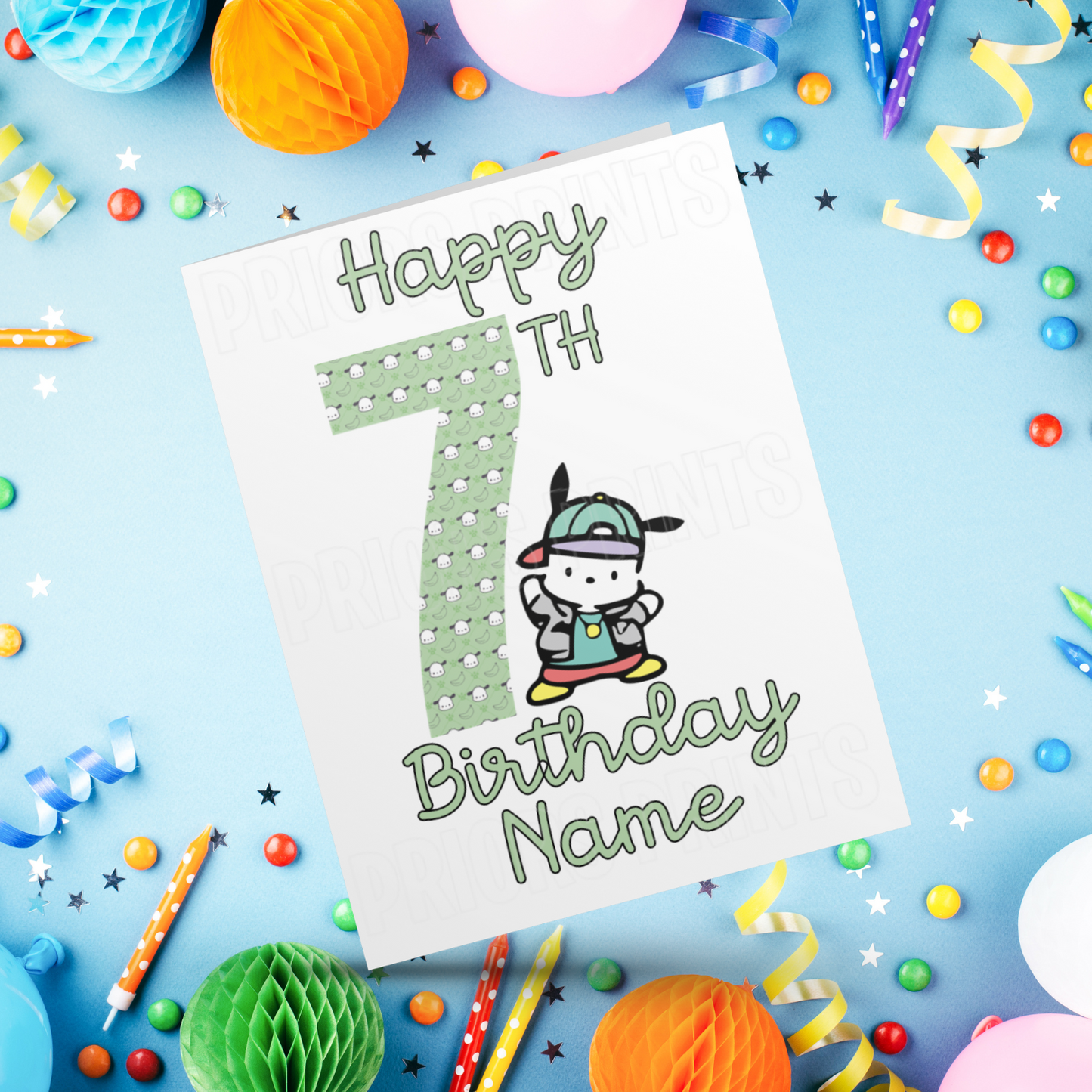Personalised Pochacco Birthday Card with Age 1-20 Years (Sanrio- Hello Kitty & Friends)