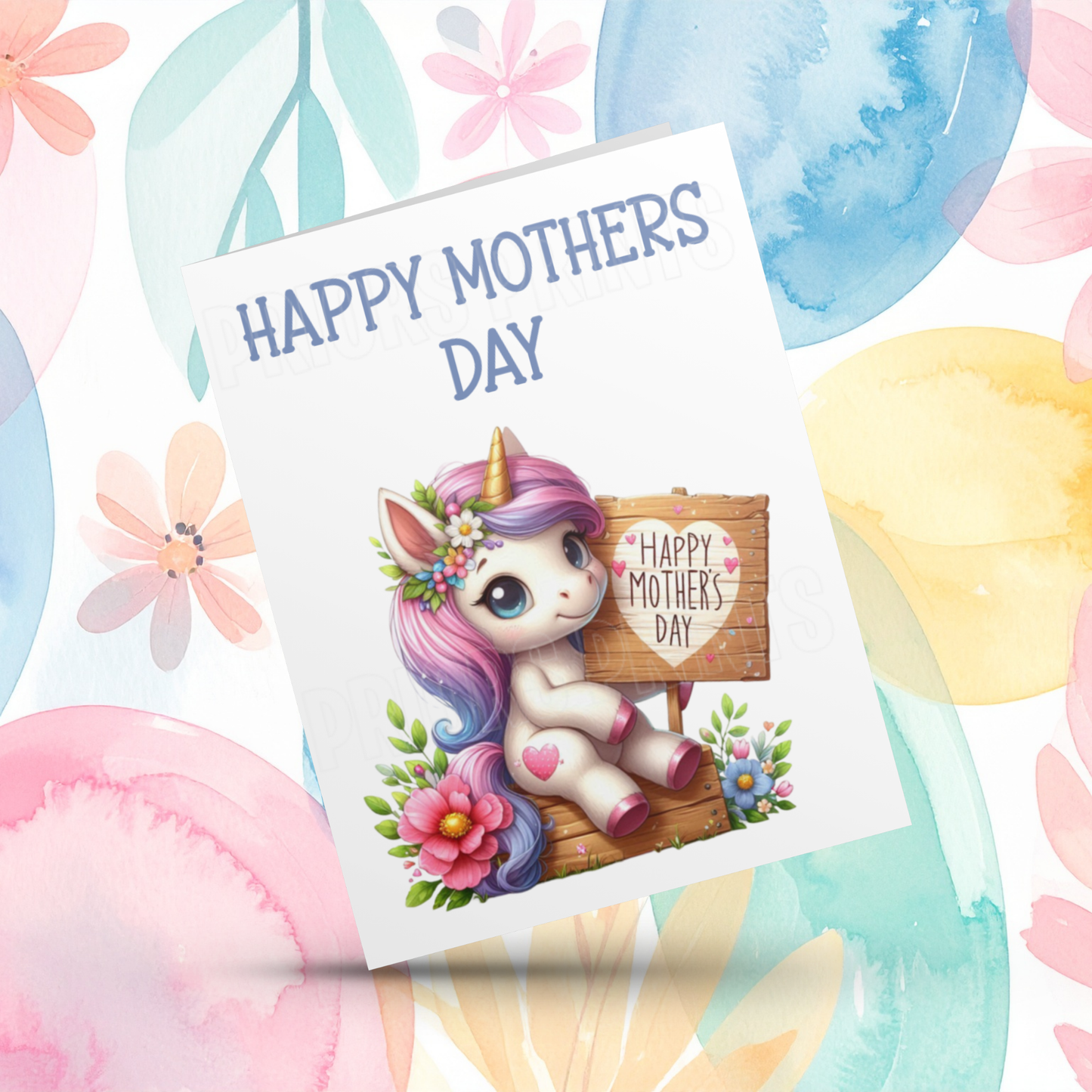 Cute Unicorn Happy Mothers Day Card