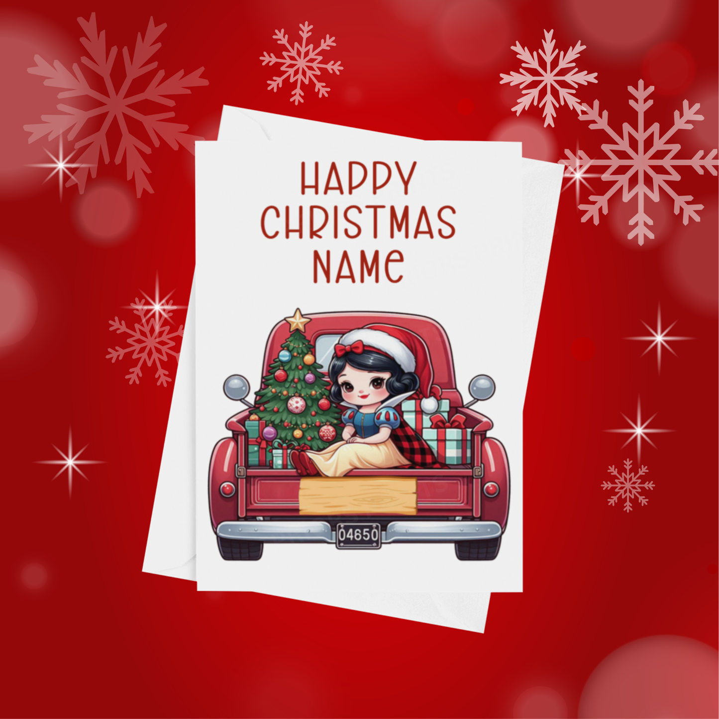 Characters in Truck Personalised Christmas Card